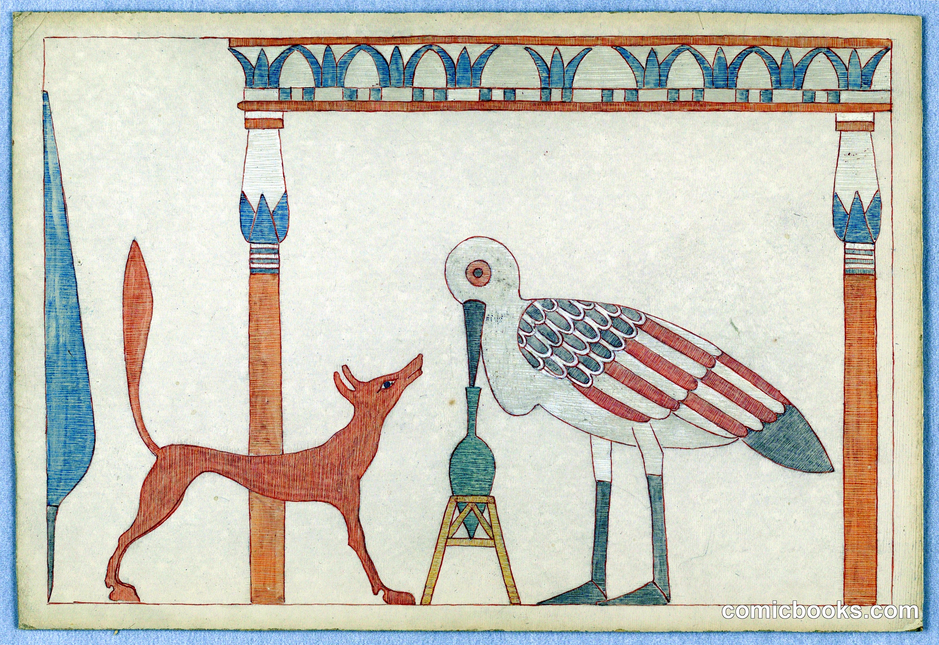 The Fox and the Stork, Illustration for Aesop's Fables
