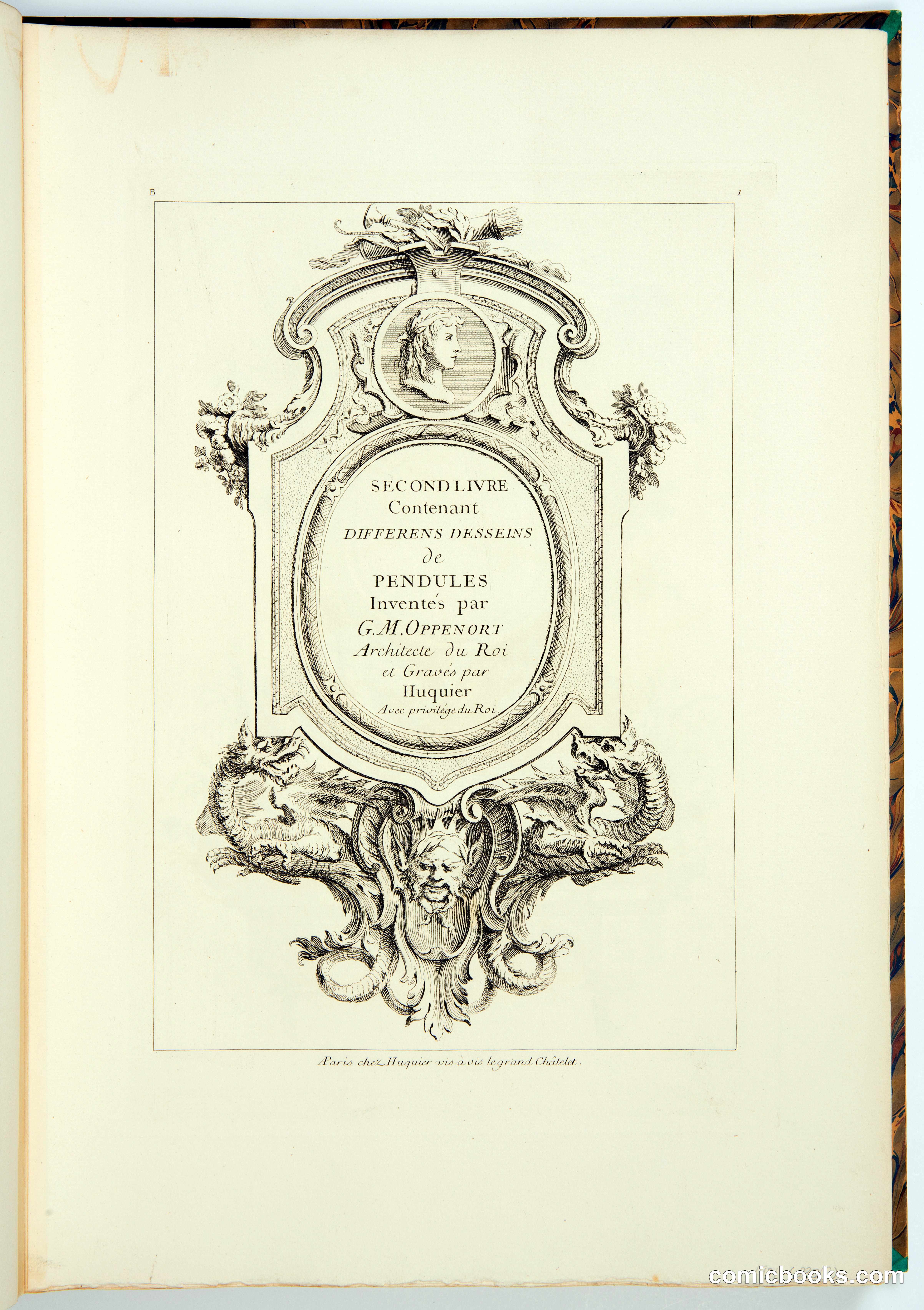 Second Livre: Title Page for Pendules Designs