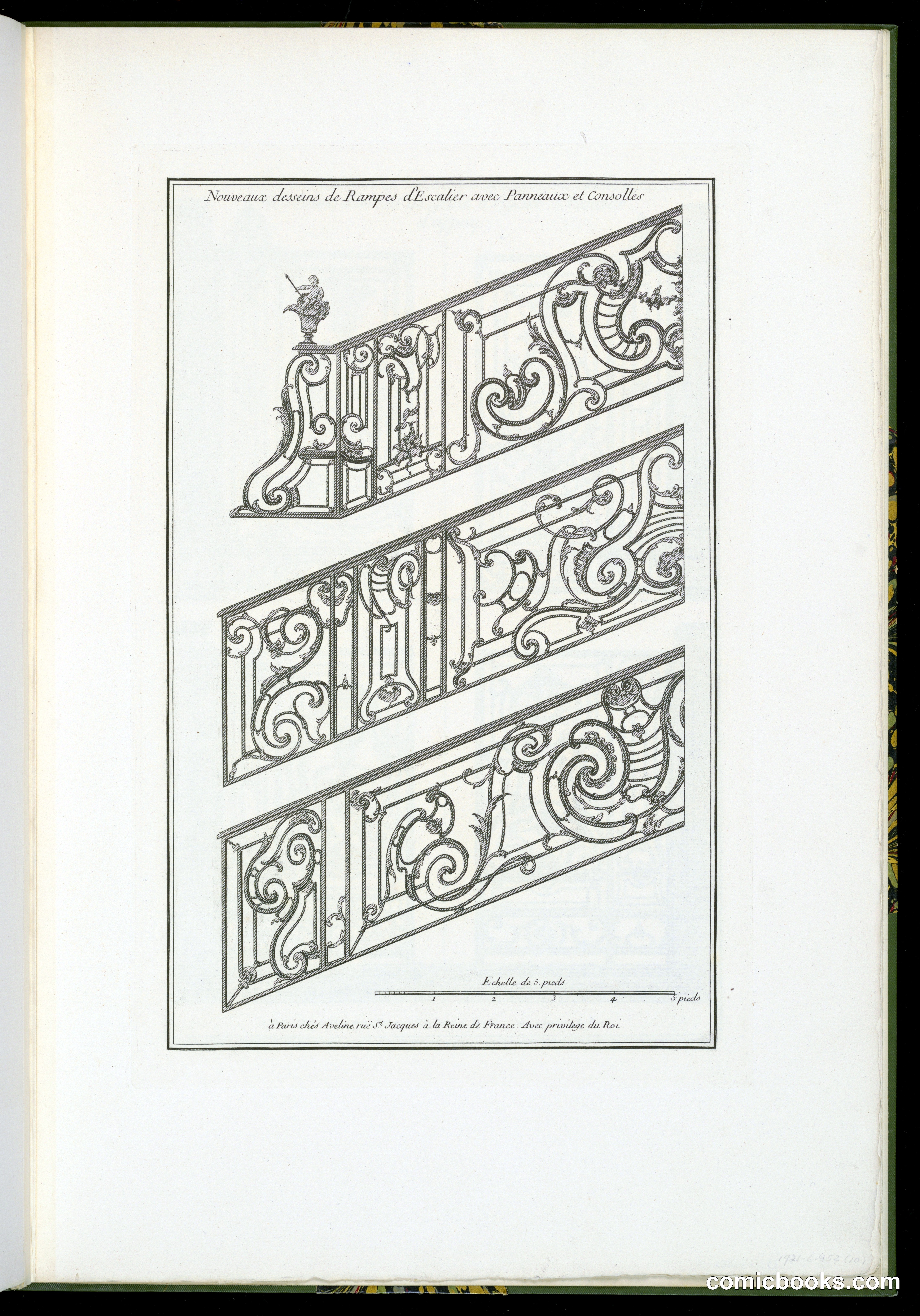 Designs for Stair Railings with Panels and Consoles
