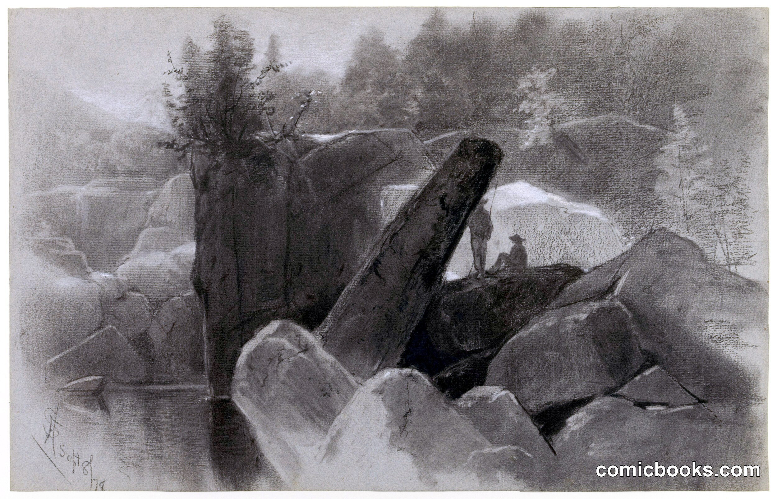 Fishermen on a Rock