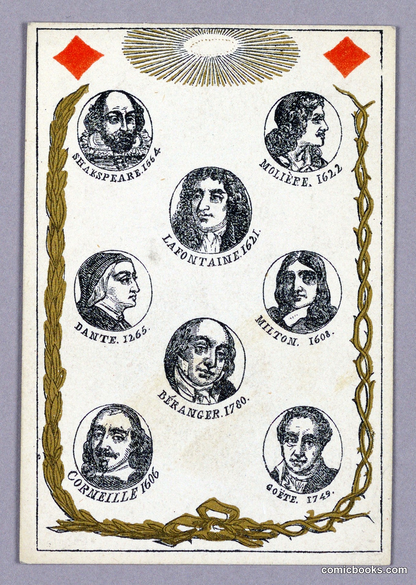 Great Writers Playing Card