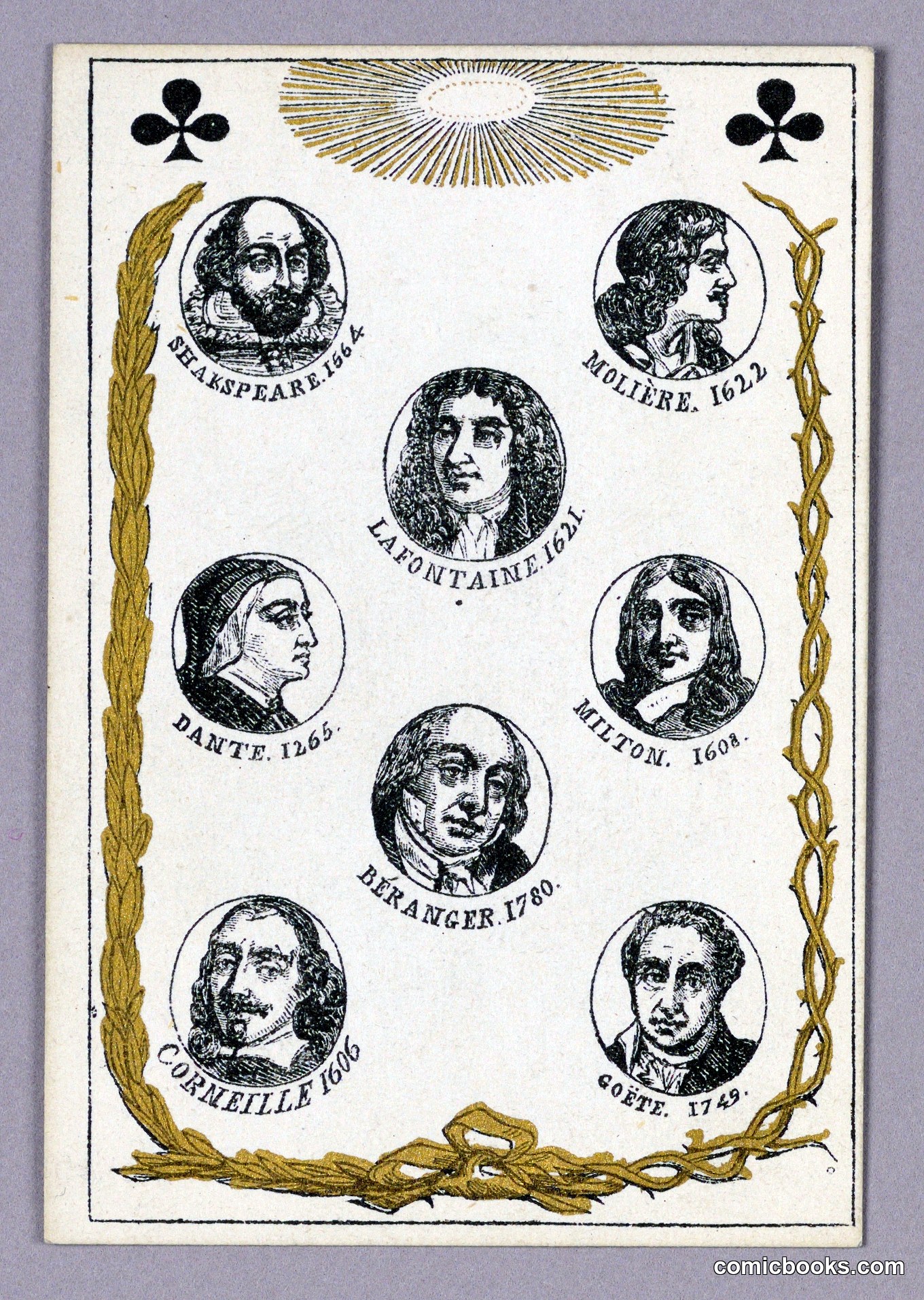 Great Writers Playing Card