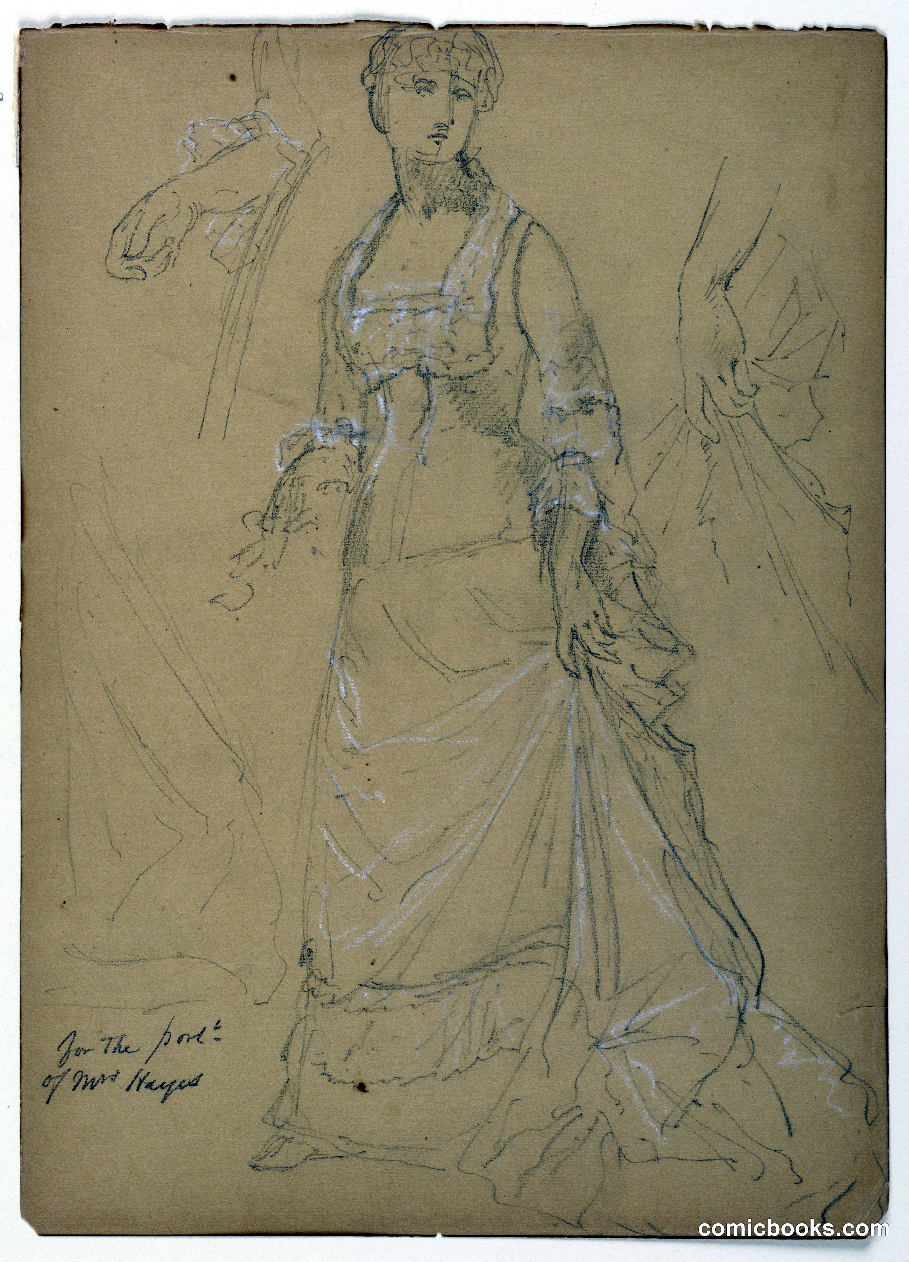 Mrs. Rutherford B. Hayes, Separate Arm and Drapery Studies