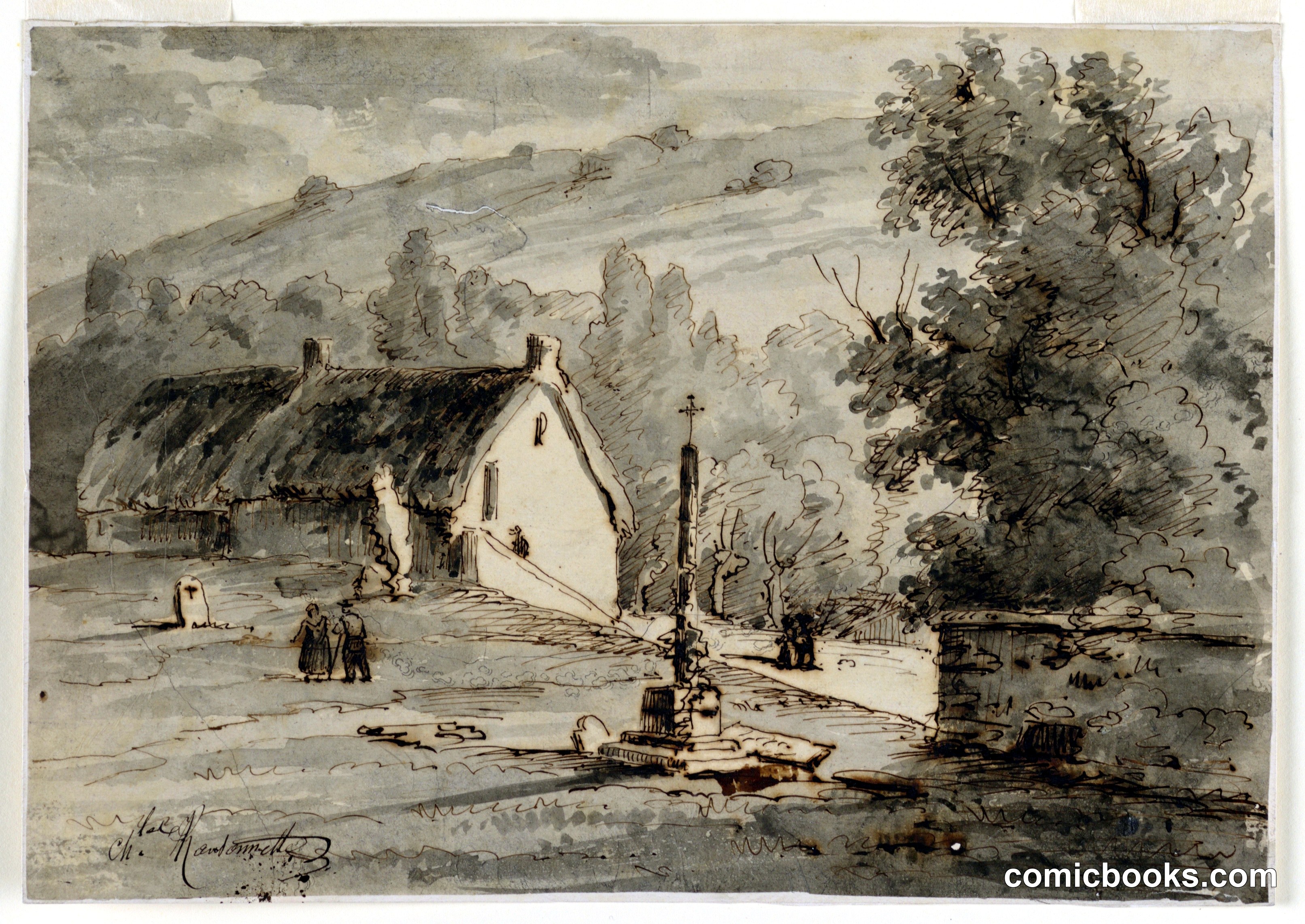 A Cemetery in a Village