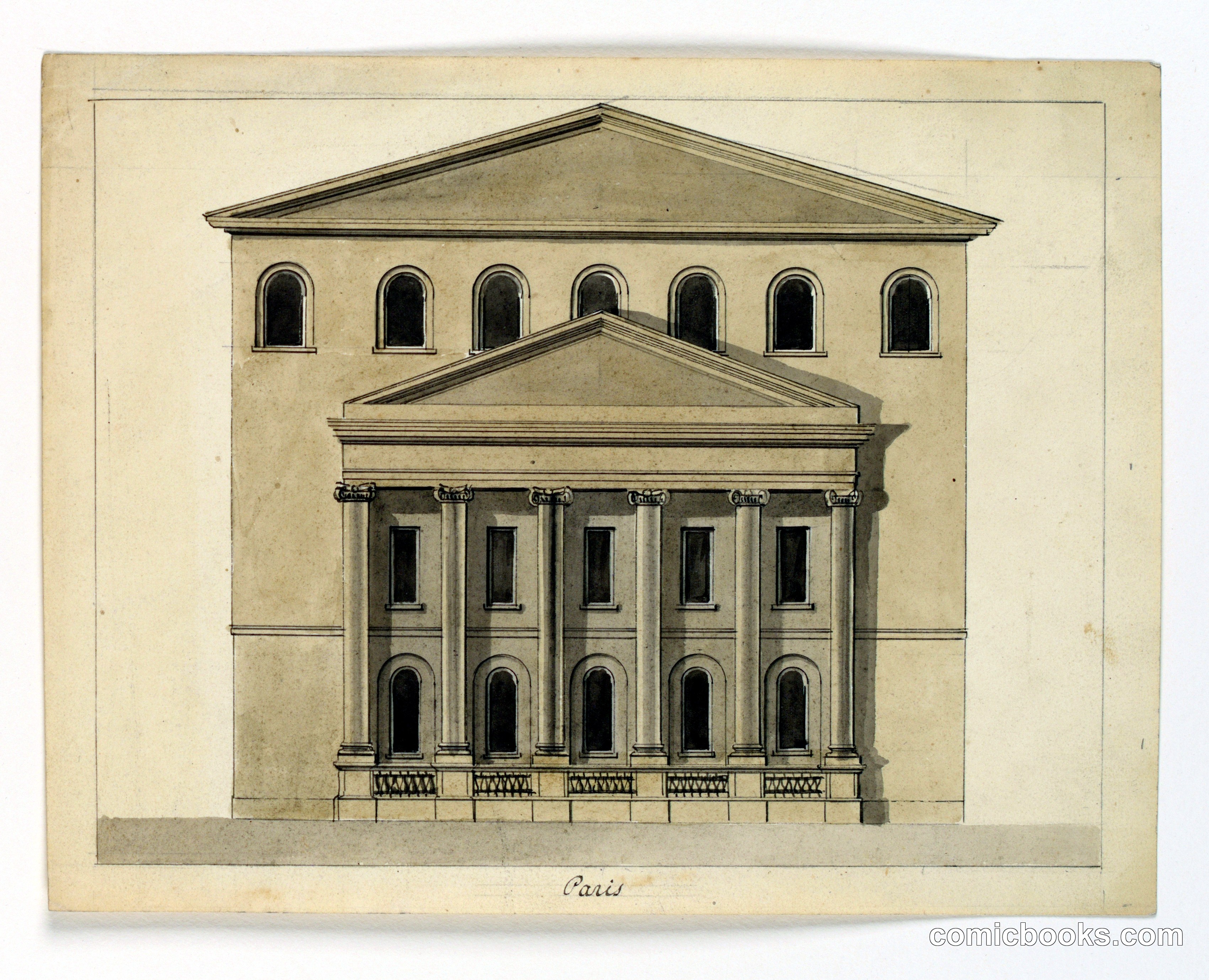 Elevation of the Facade of a Theater, Paris