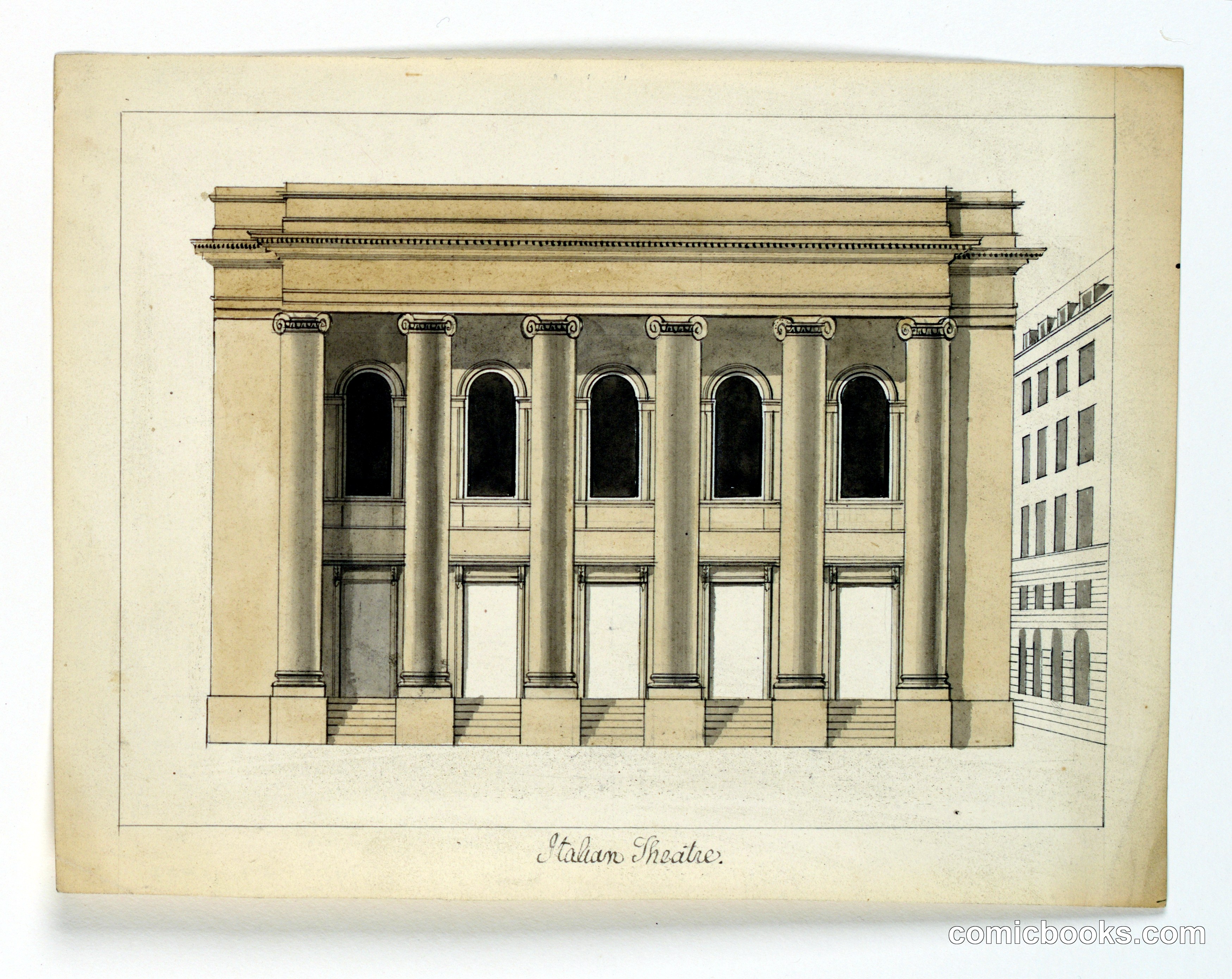 Elevation of the Théâtre Royal des Italiens, Paris