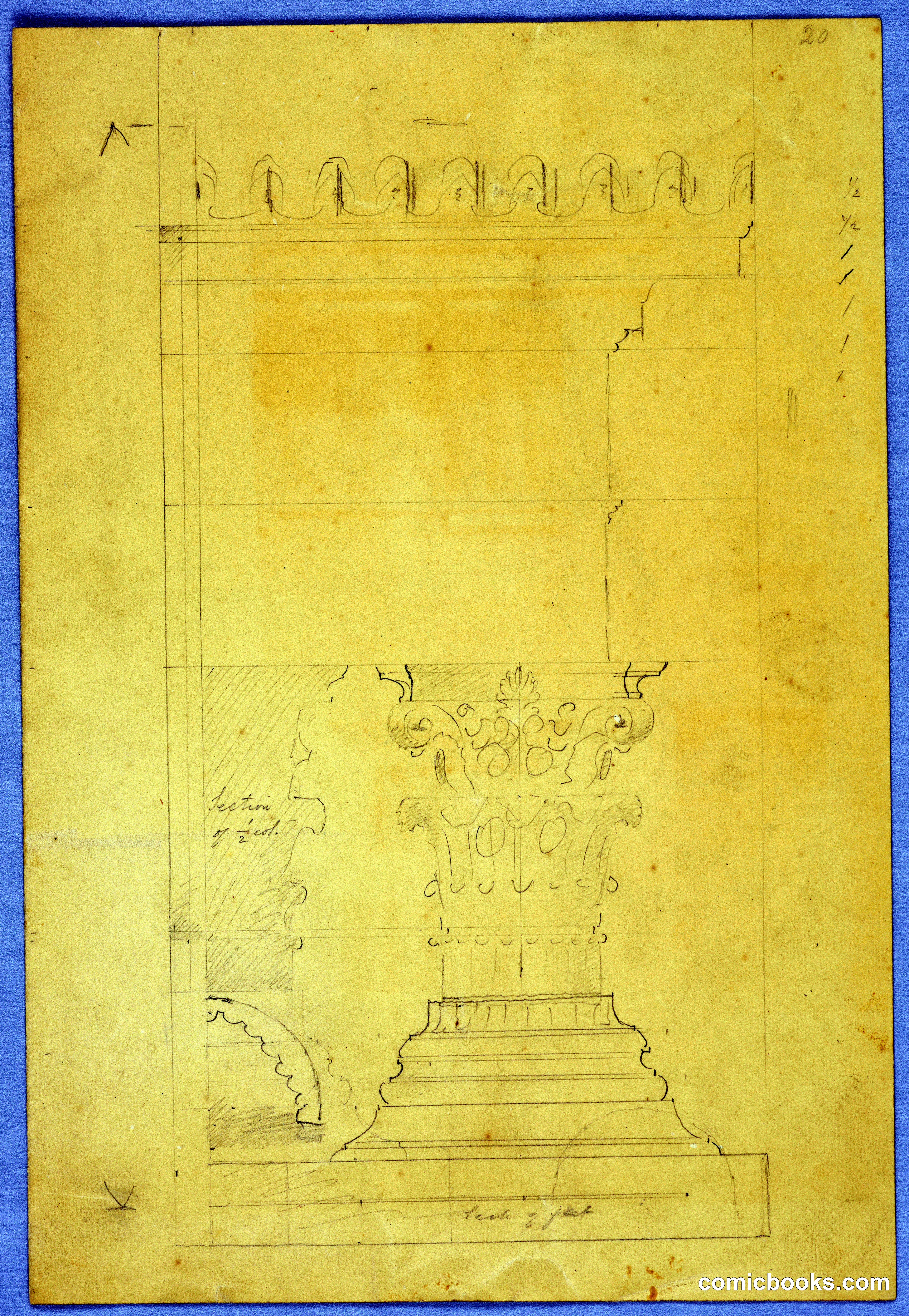 Architectural Study: Capital and Cornice Detail