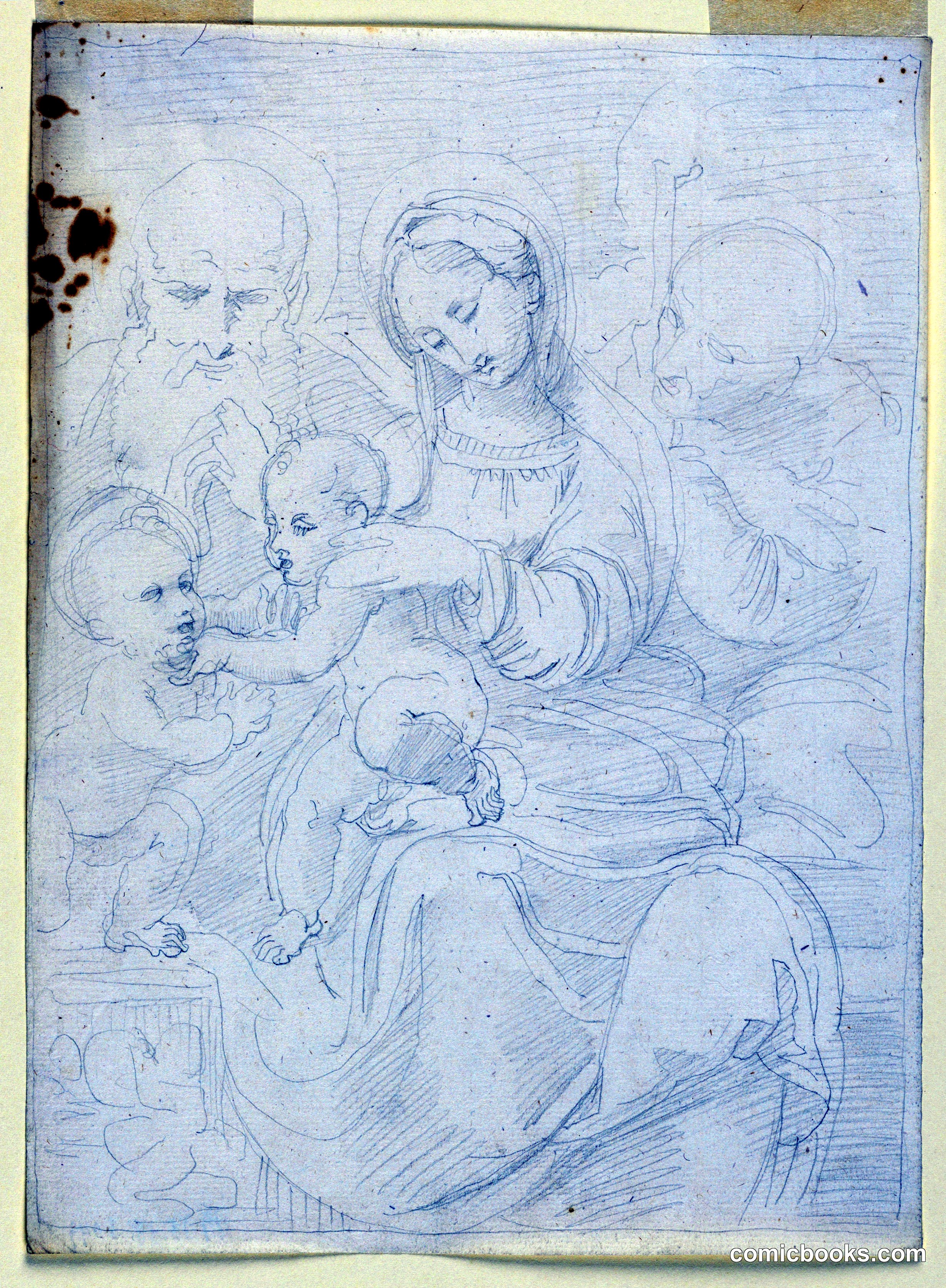 The Holy Family, Saint John the Baptist, and Another Saint