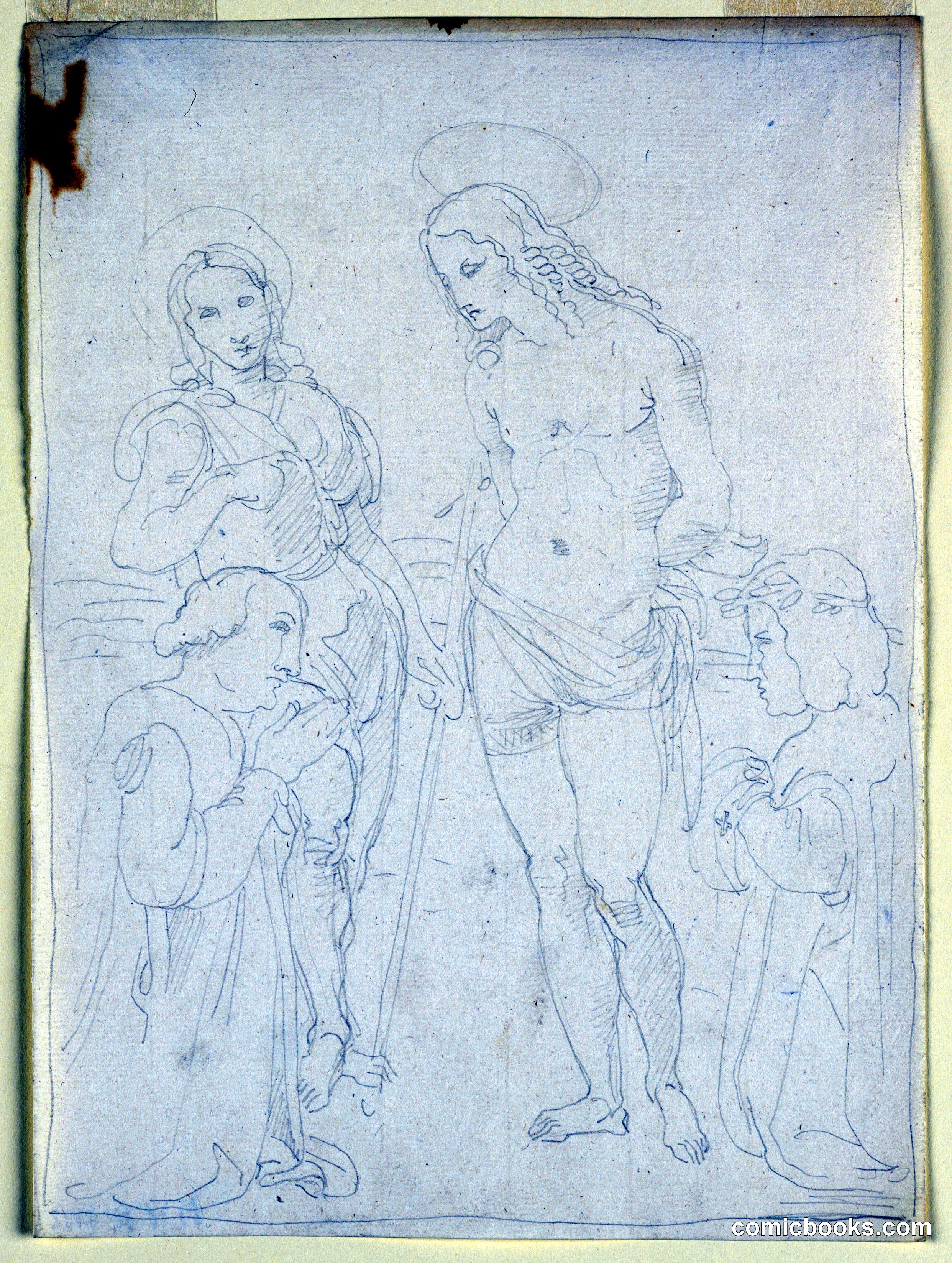 A Female Martyr, Saint John the Baptist, and Two Devouts