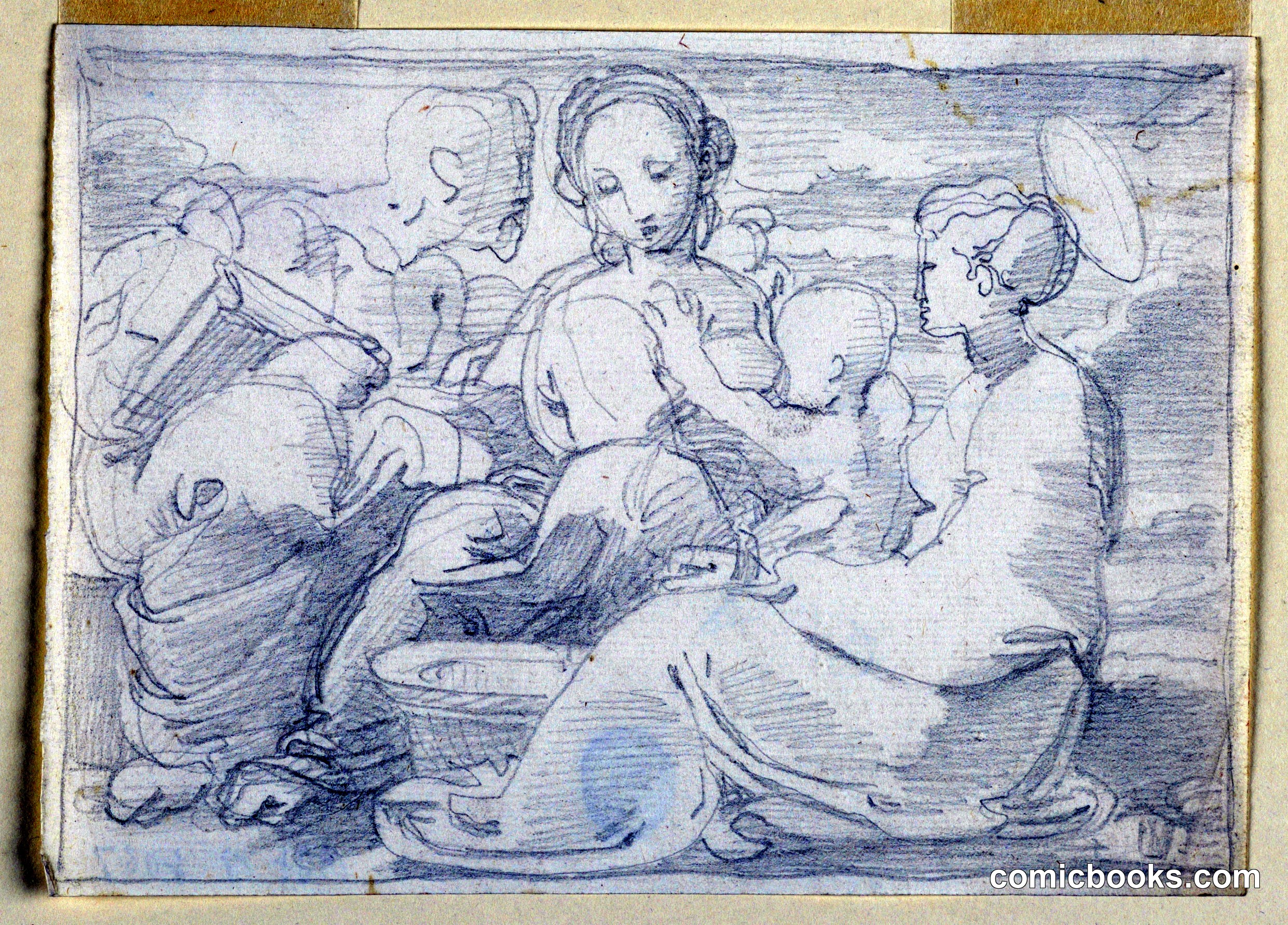 The Holy Family and a Female Saint