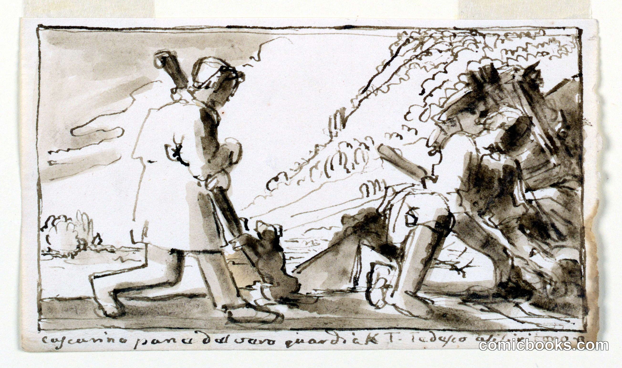 Soldiers or Workers in Landscape
