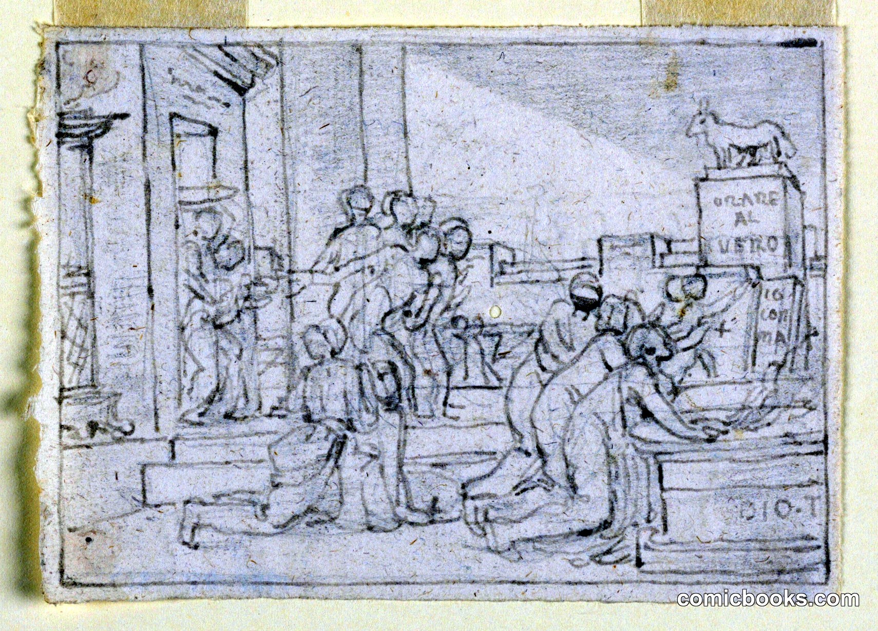 Urban Scene with Supplicant Figures and Monument