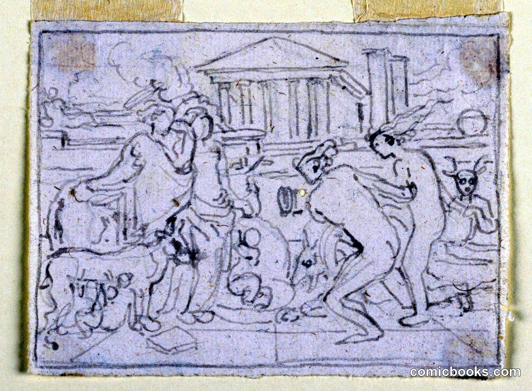 Classical Exterior Scene with Beasts