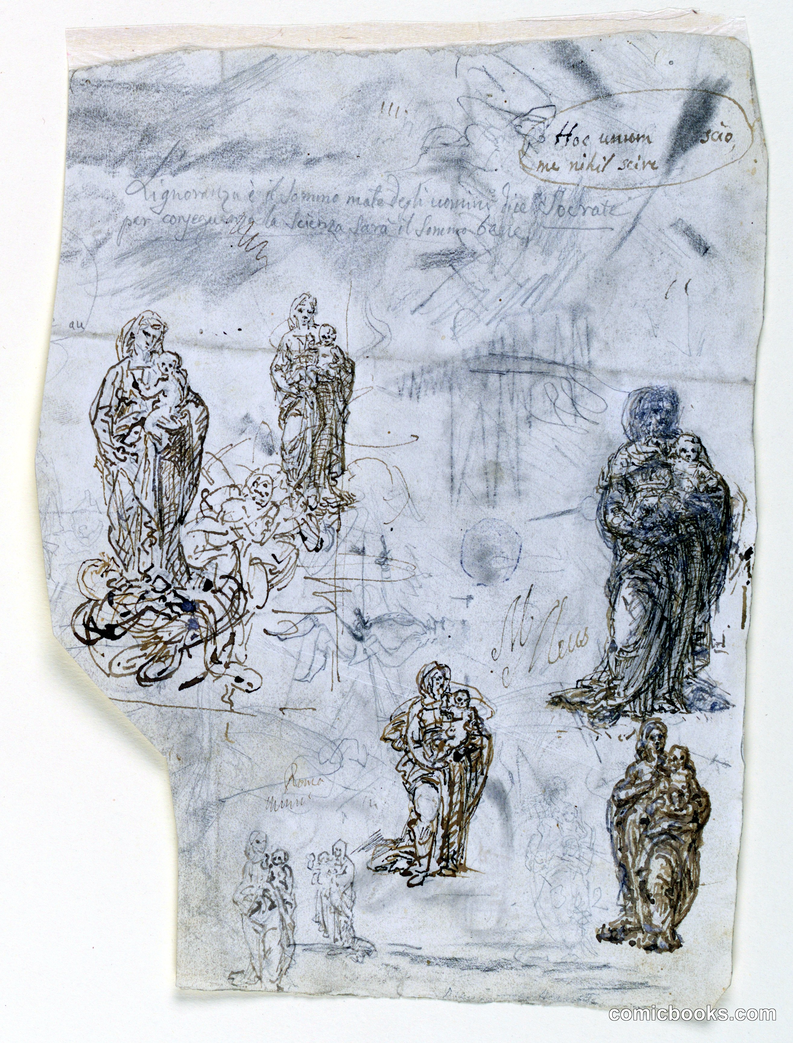 Study Sketches: Virgin and Child