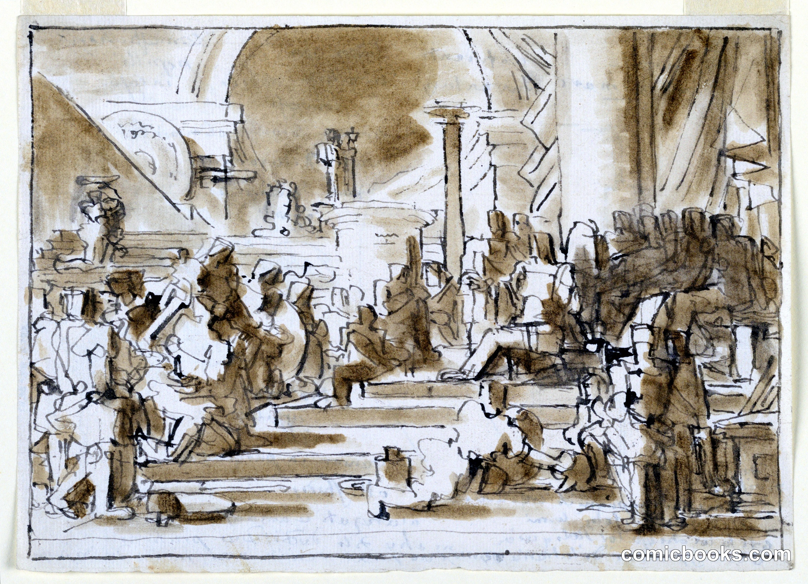 Classical Scene with Figures and Monuments