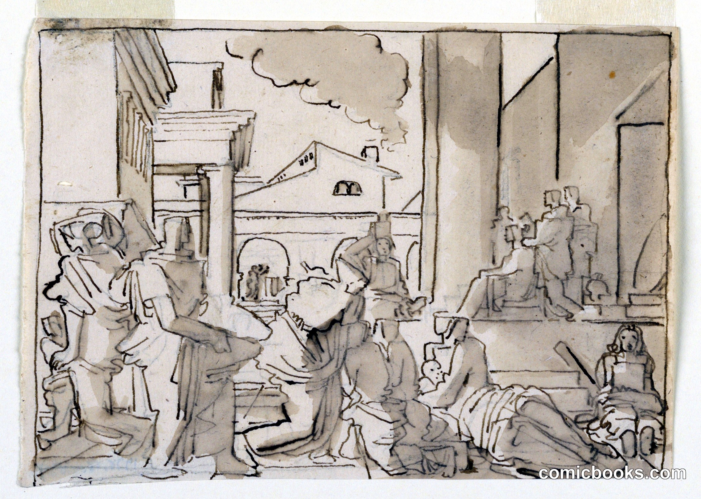 Architectural Study with Figures