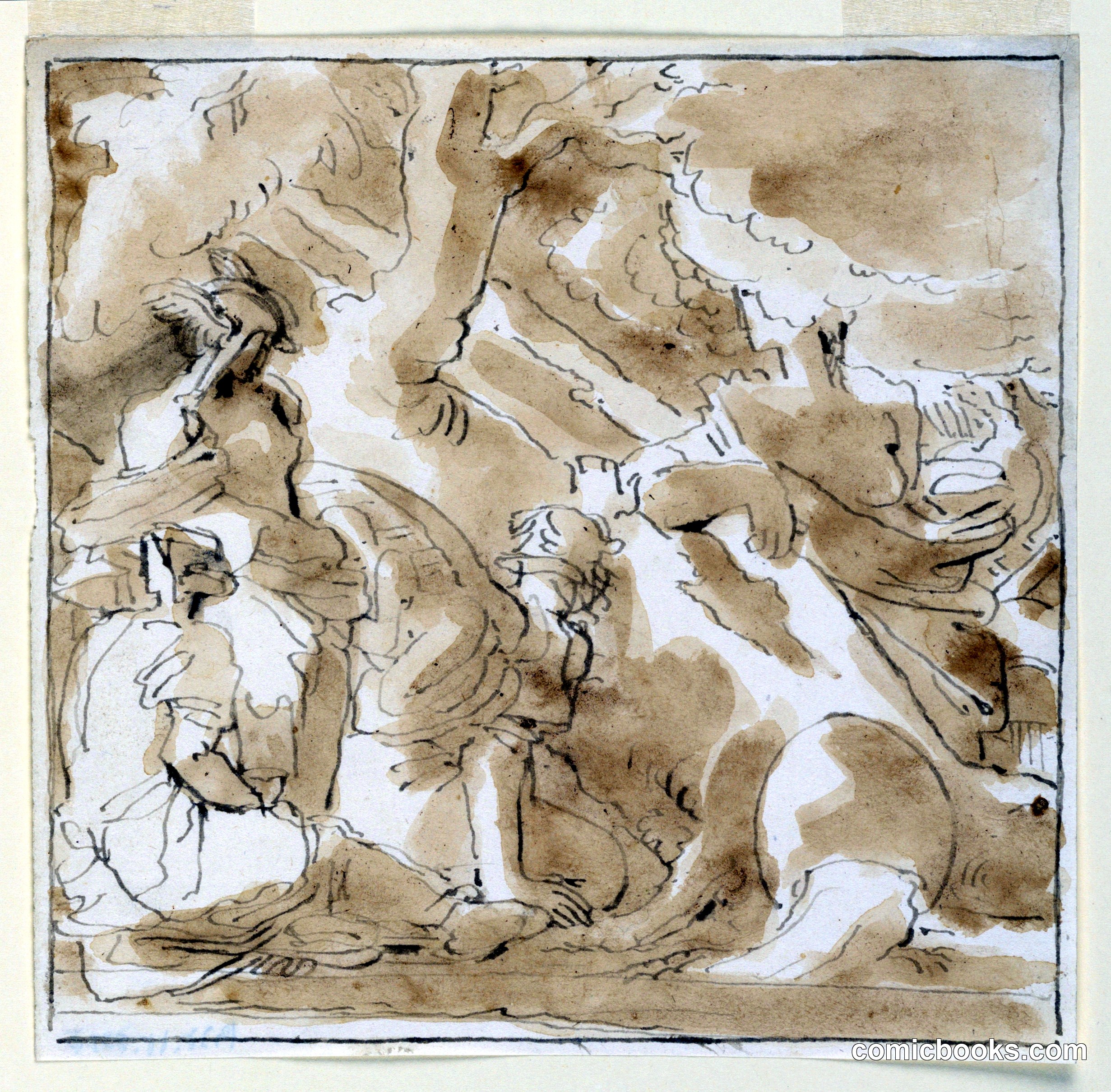 Classical Scene with Hermes and Other Figures