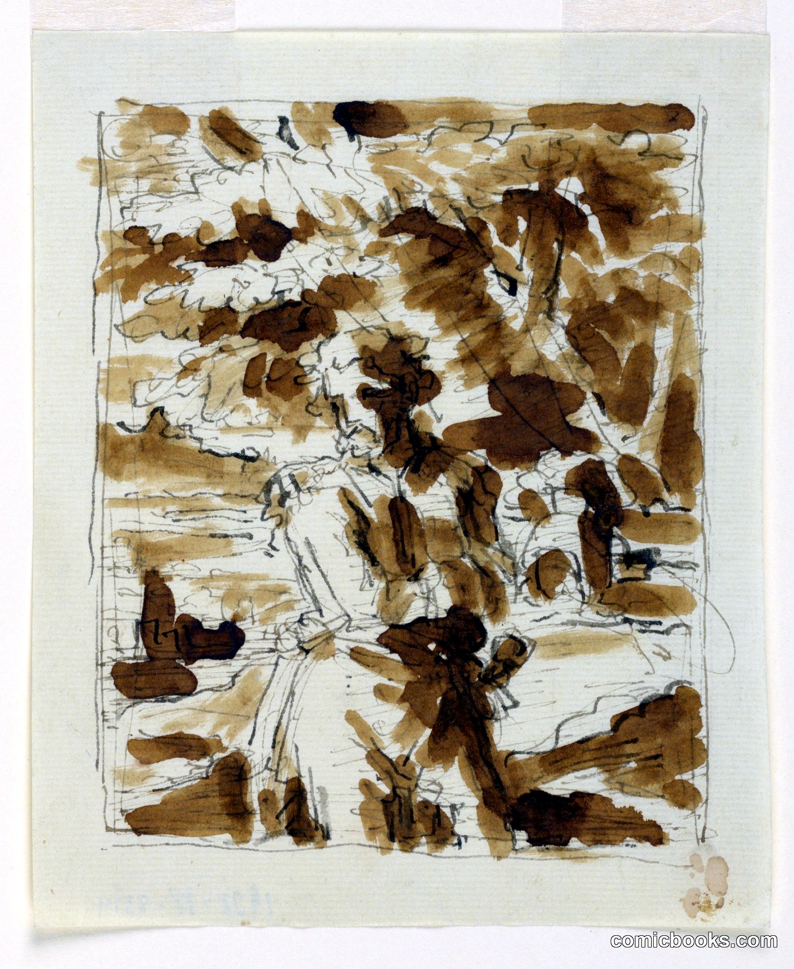 Sketch, Classical Male Figure in Landscape