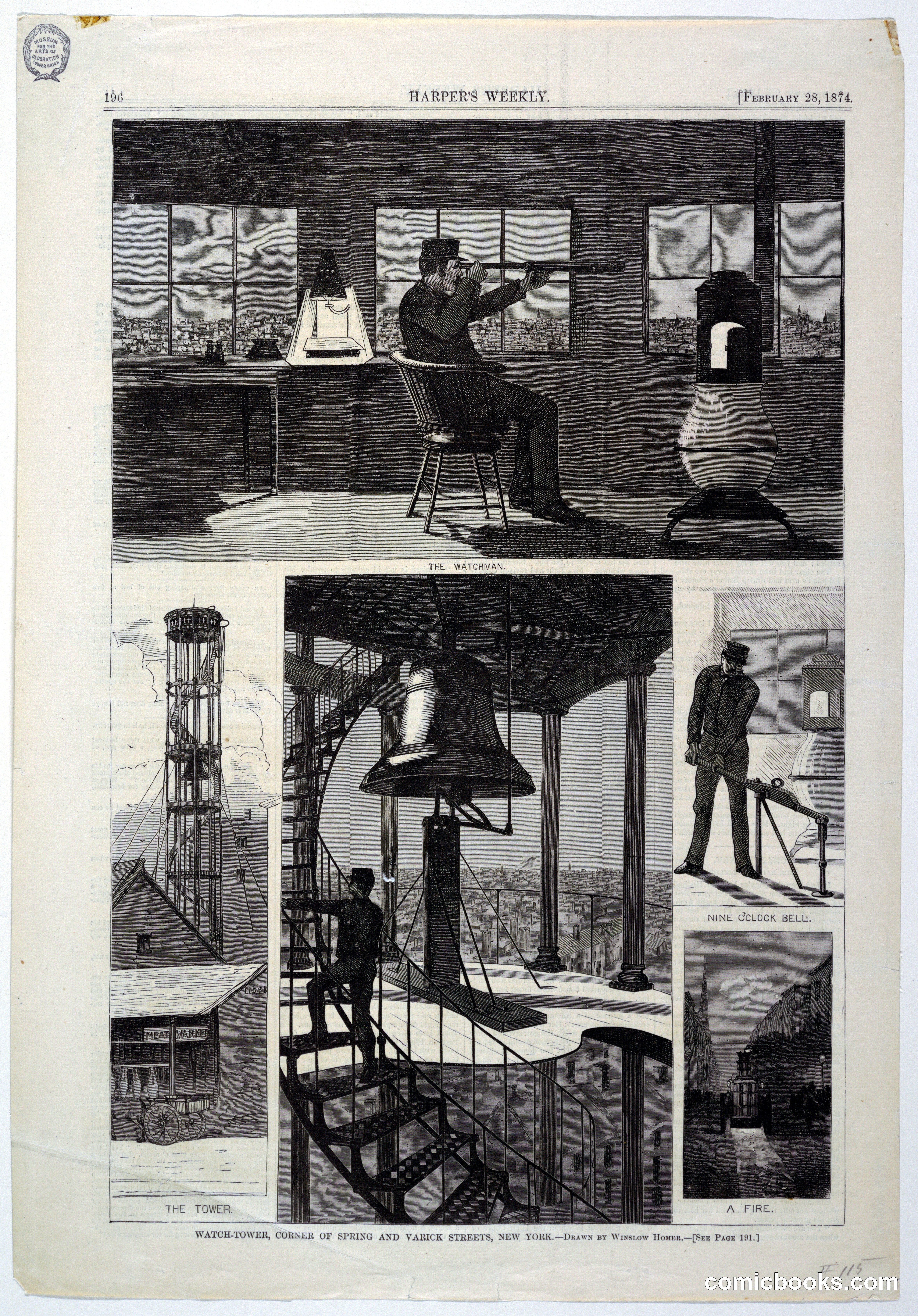 Watch-tower, Corner of Spring and Varick Streets, New York