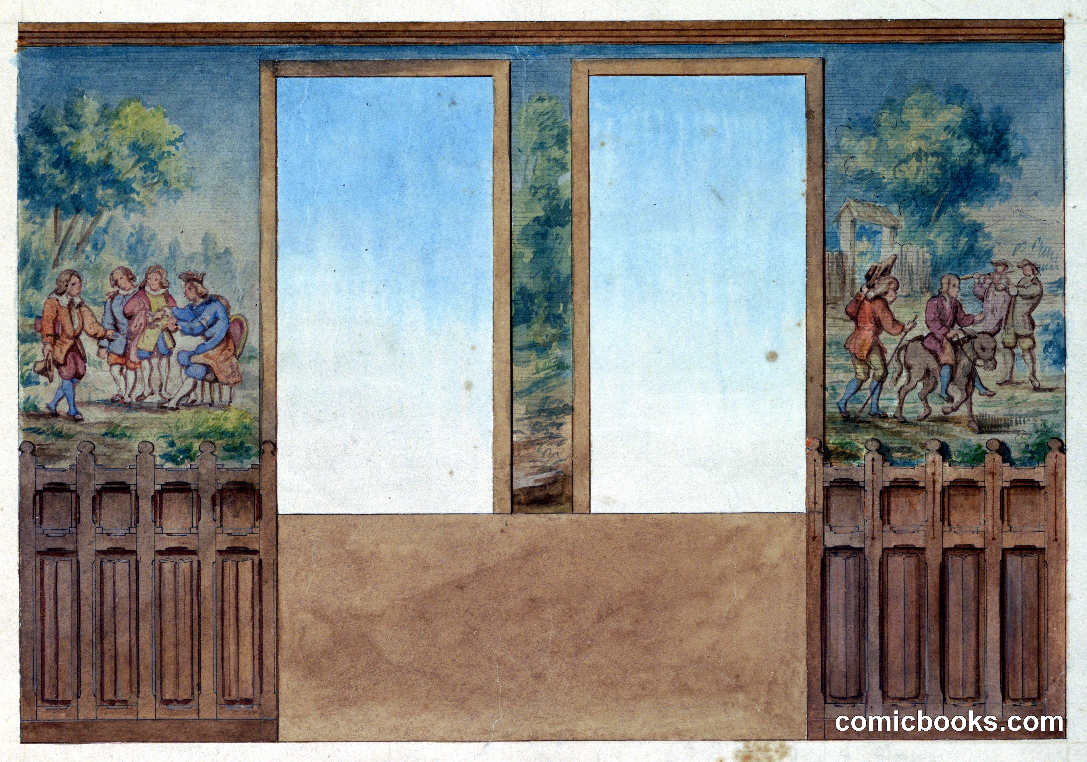 Design for Portion of Stairway, Château-sur-Mer, Newport, Rhode Island
