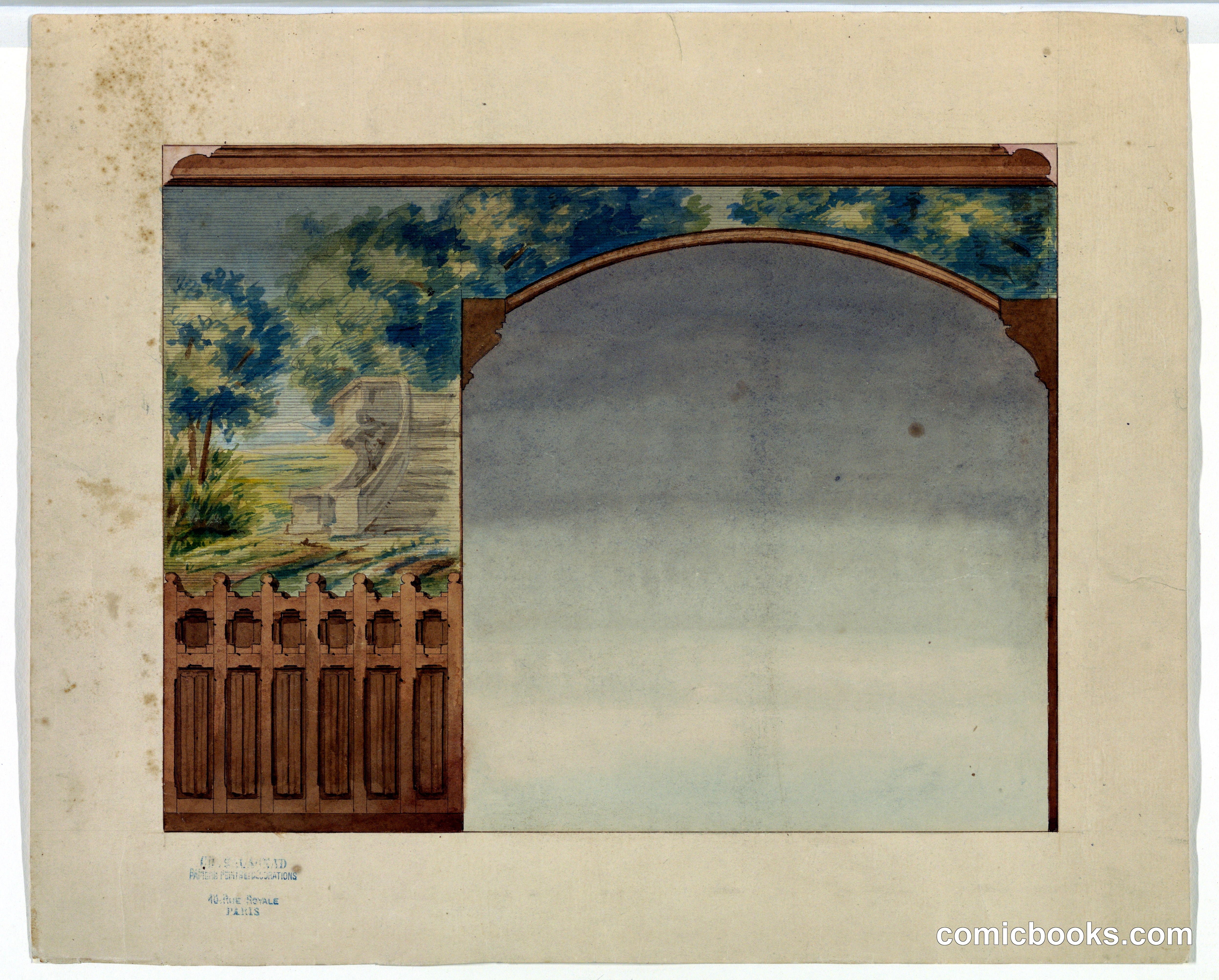 Design for Portion of Stairway in Chateau-sur-Mer, Newport, Rhode Island