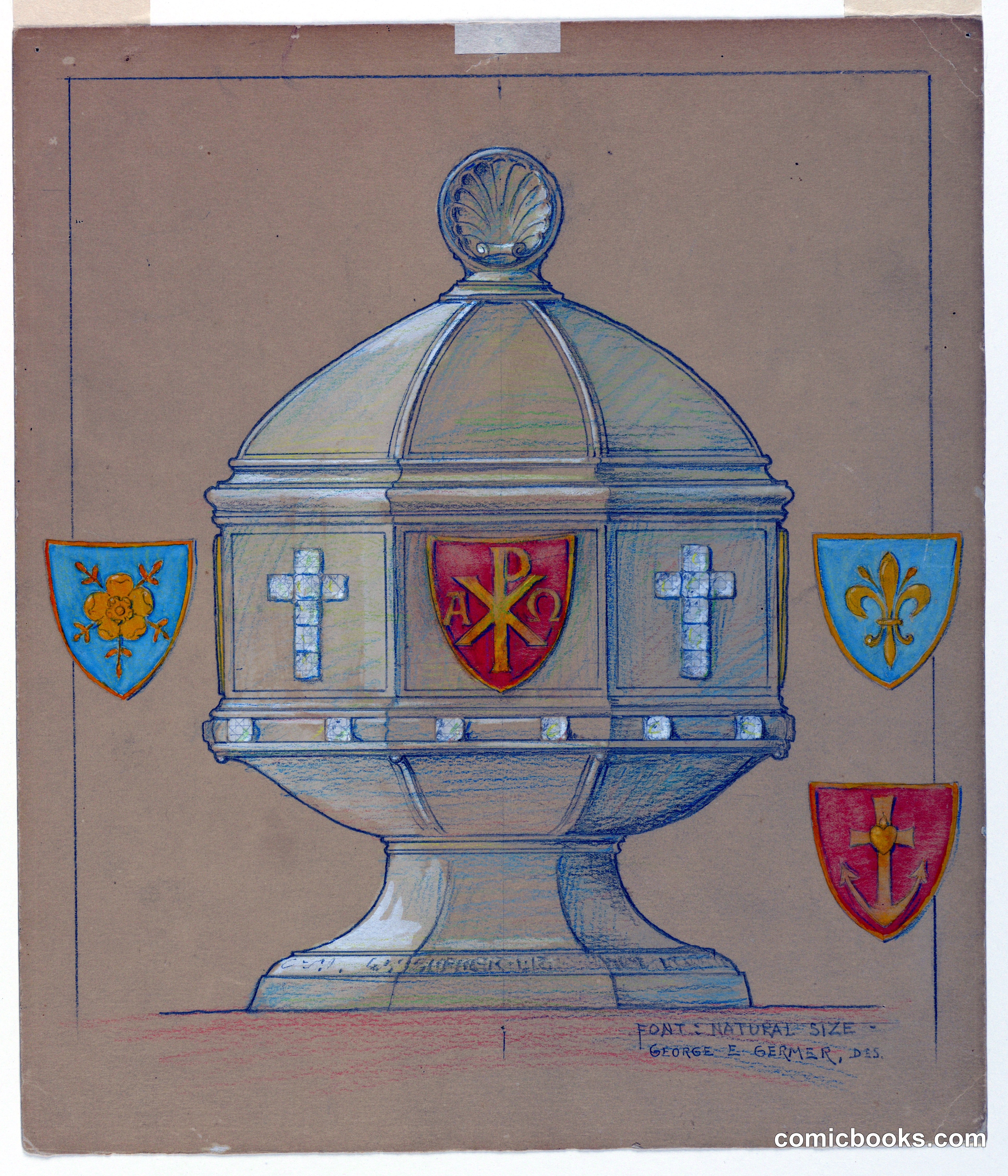 Design for the Elevation of a Metal Baptismal Bowl