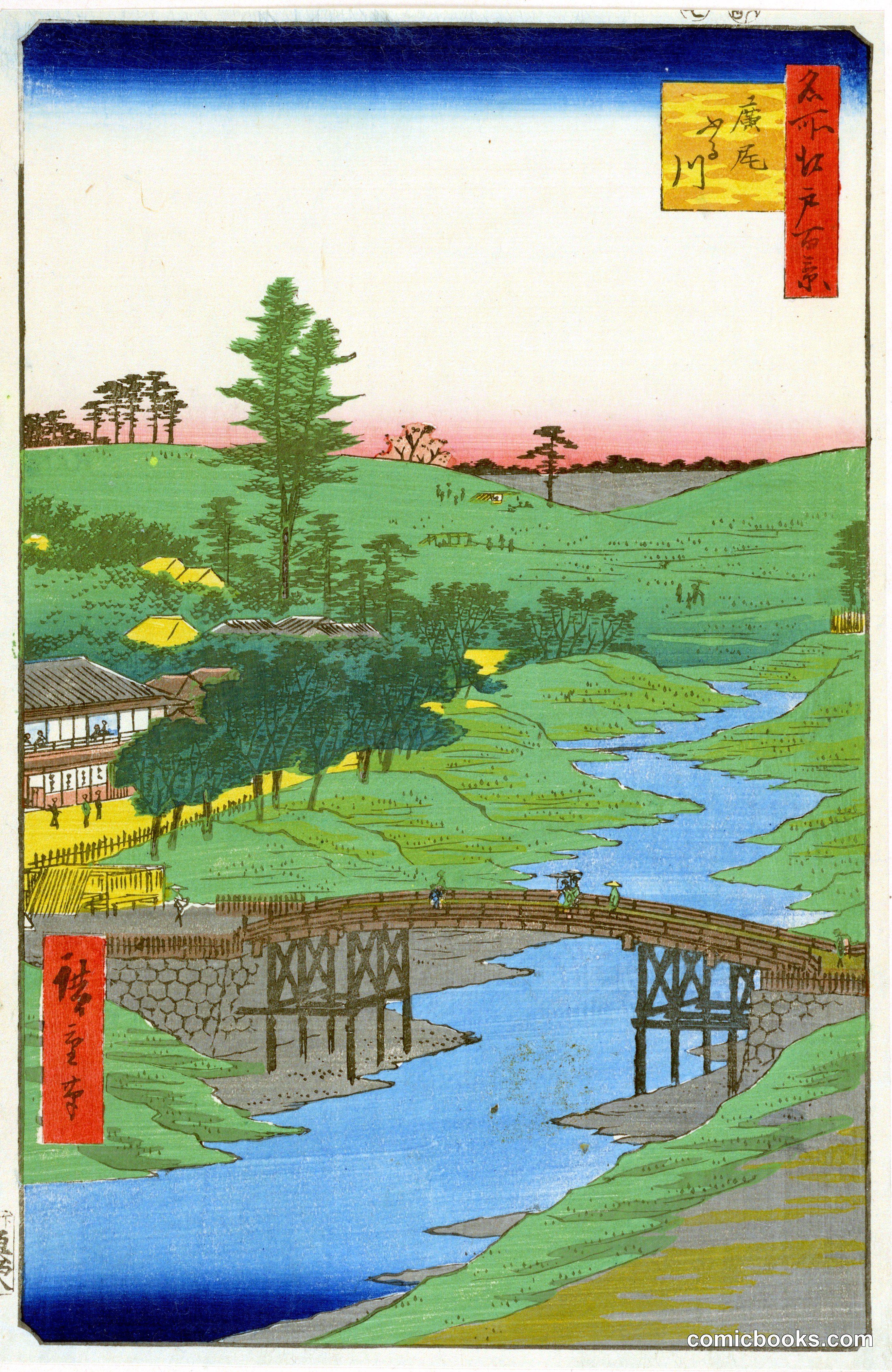 Furukawa River, Hiroo, from One Hundred Famous Views of Edo