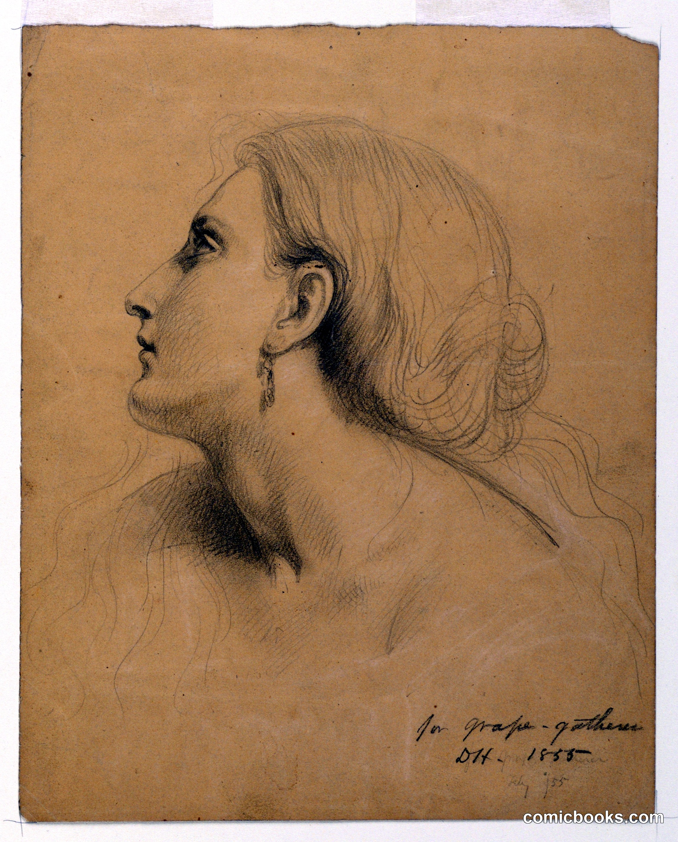 Study of a Woman's Head for 'Grape Gatherers'