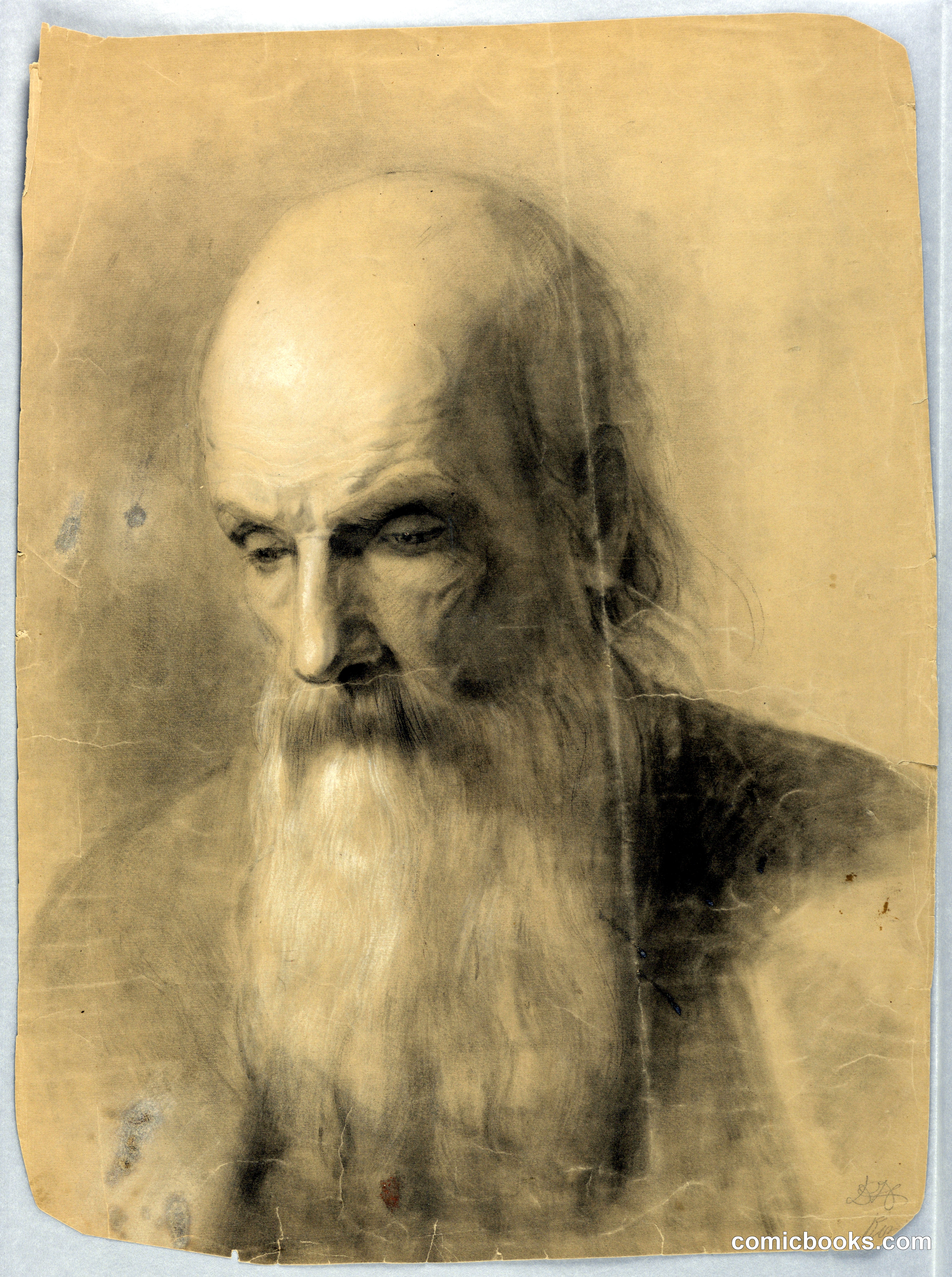 Study of Man's Head for 'A Lesson in Charity'