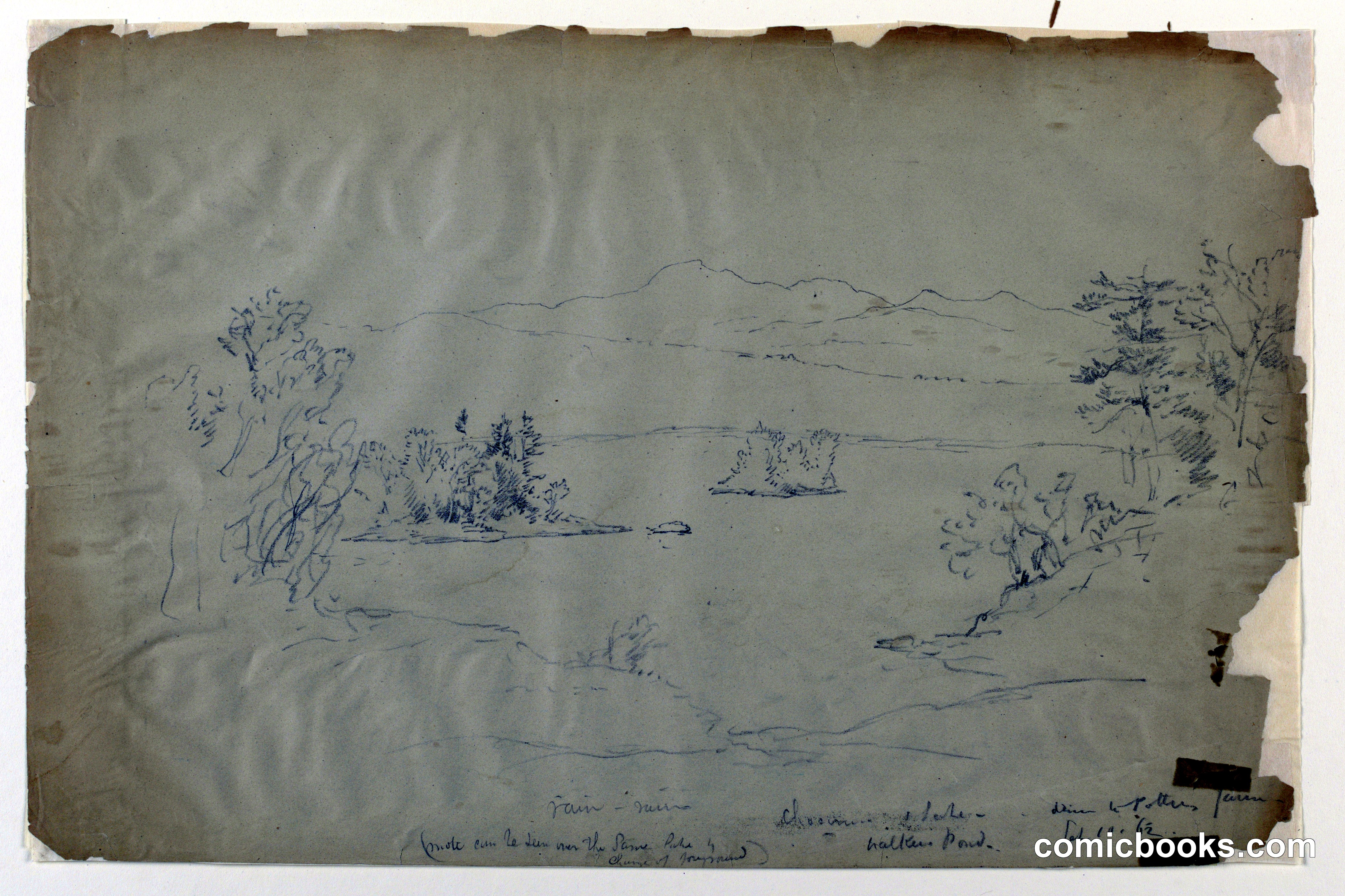 Landscape Sketch with Chocorua and Walker Pond, New Hampshire