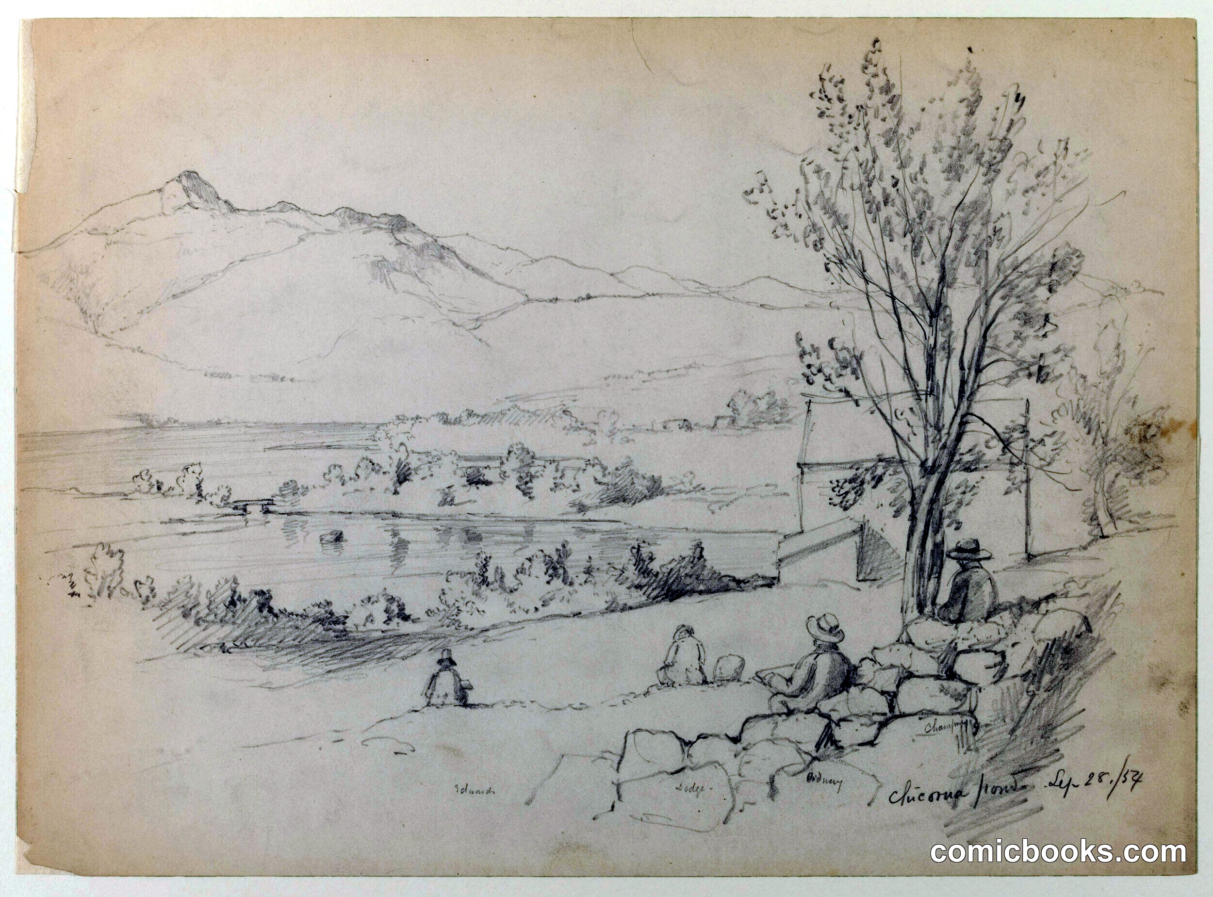 Artists Sketching at Chocorua Pond, New Hampshire