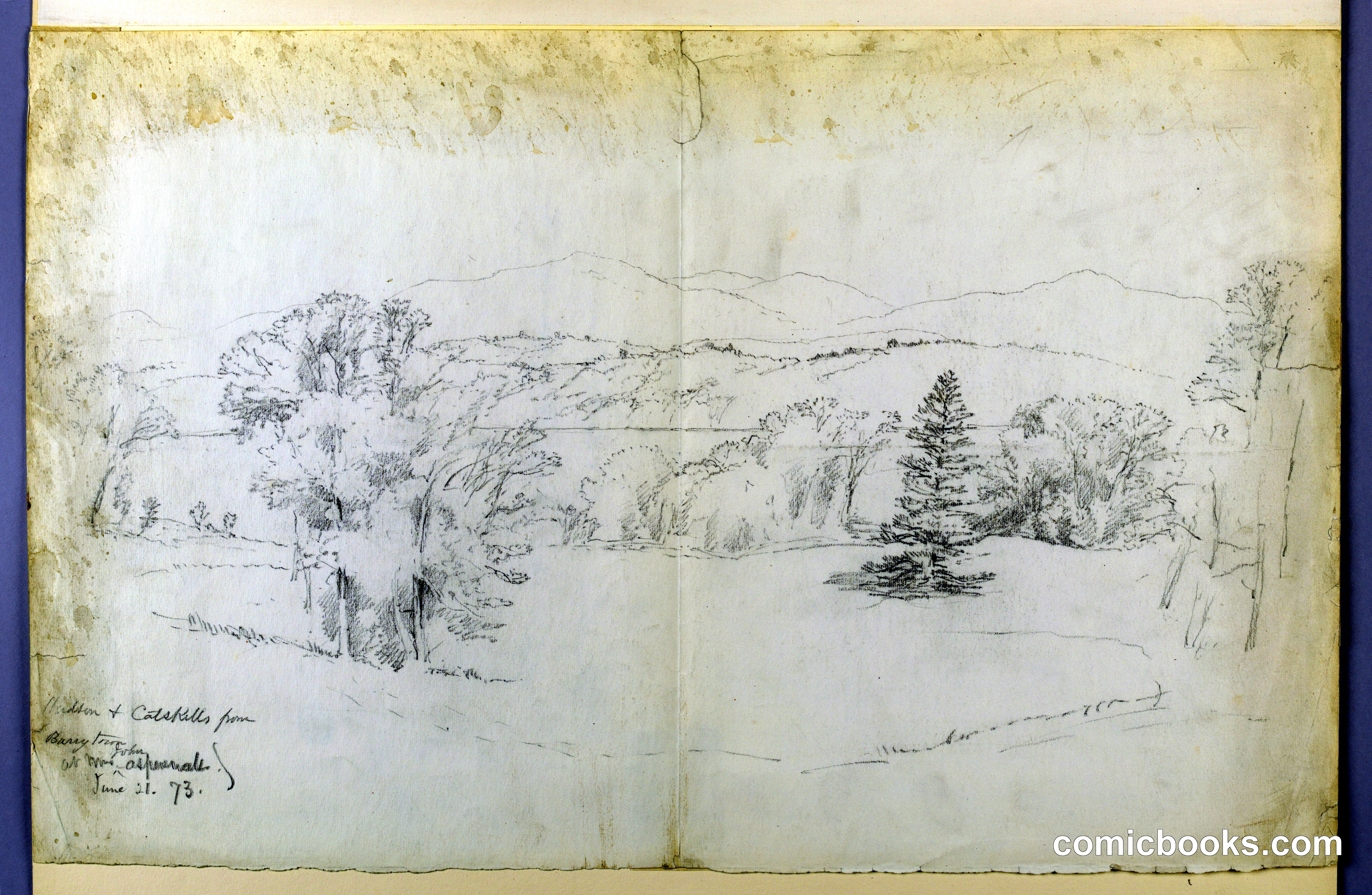 The Hudson River and Catskills from Barrytown