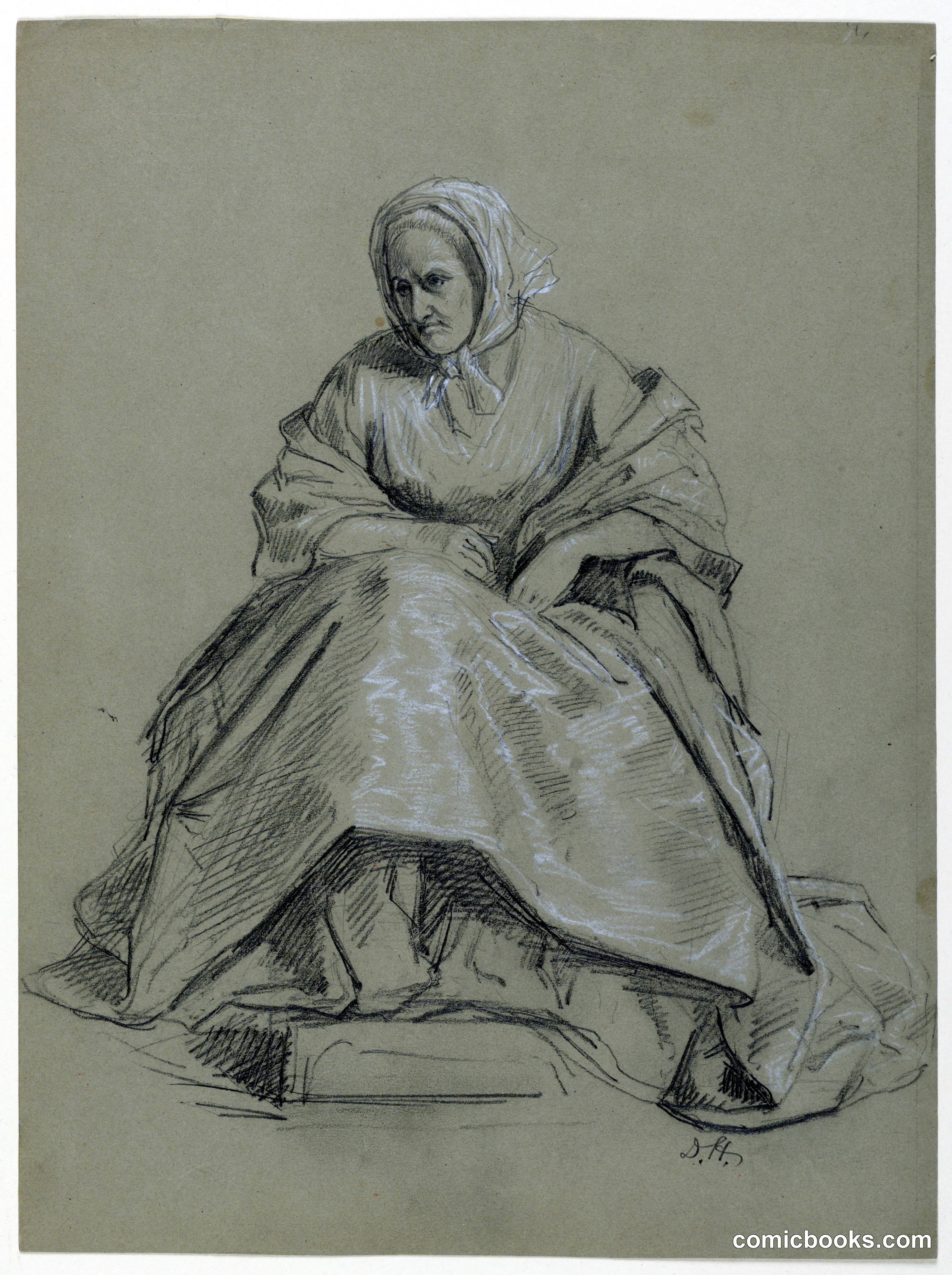 Study of a Seated Woman for "The Republican Court" (Lady Washington's Reception Day)