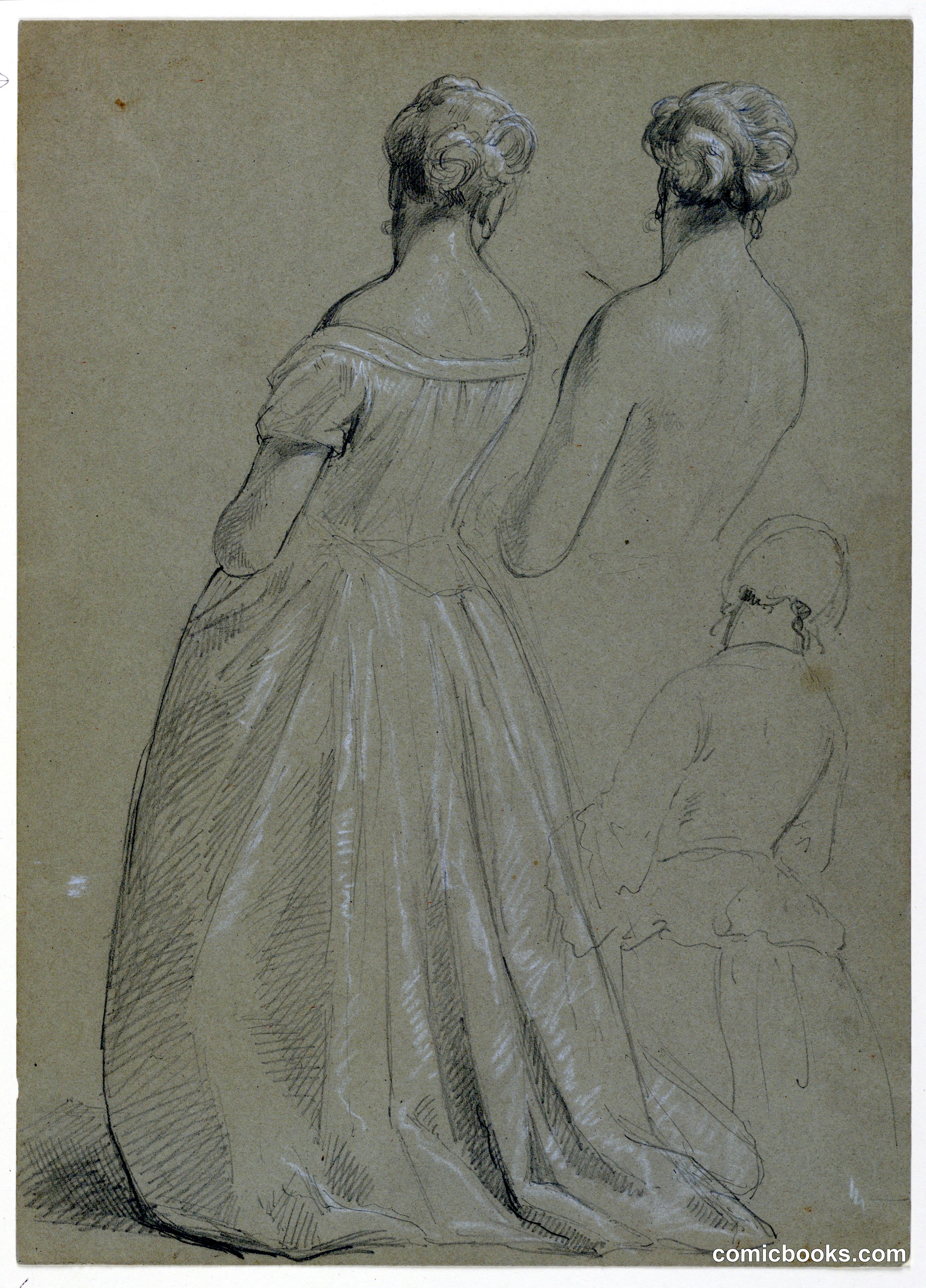 Studies of Standing Woman for 'The Republican Court' (Lady Washington's Reception Day)