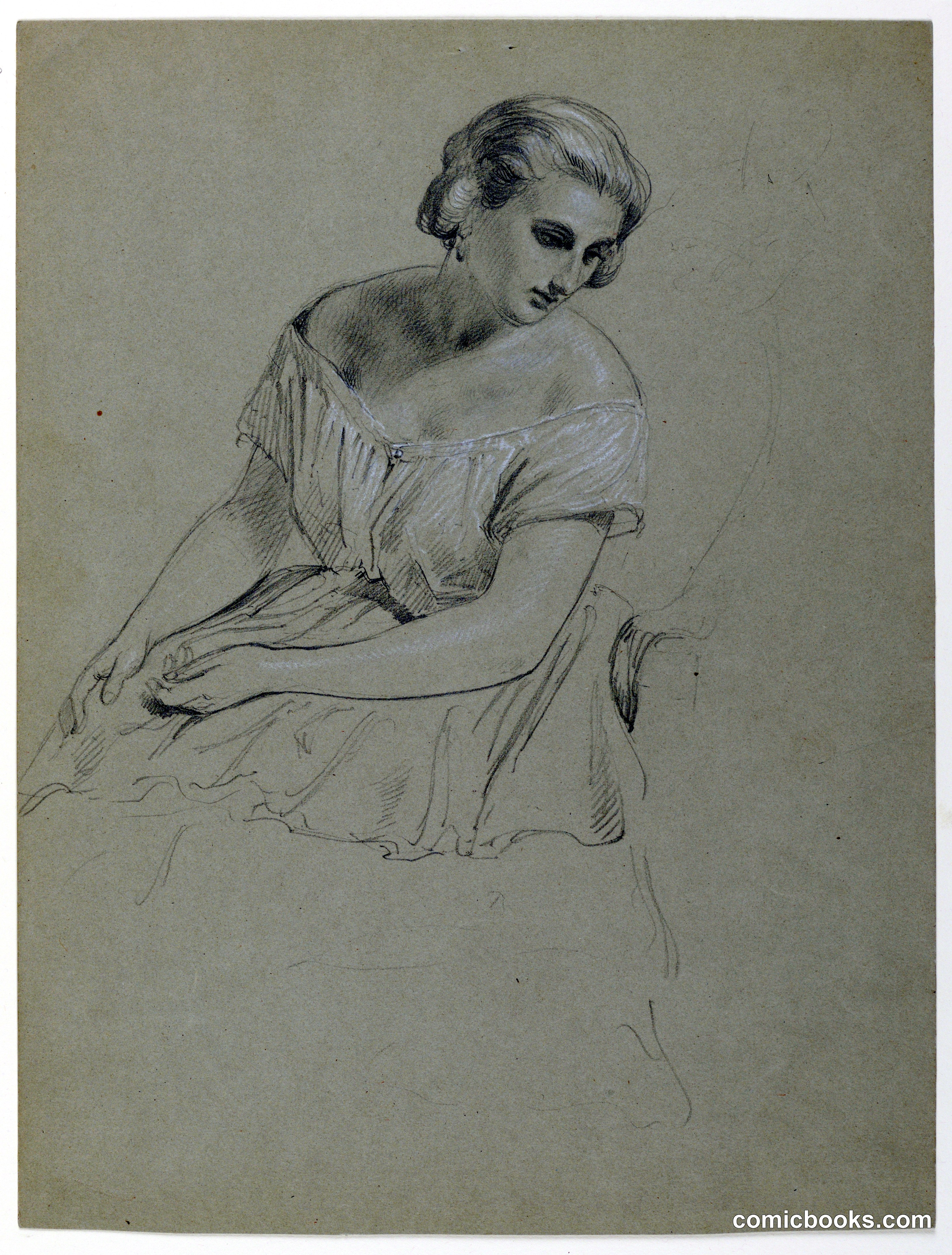 Study of Seated Woman for 'The Republican Court'
