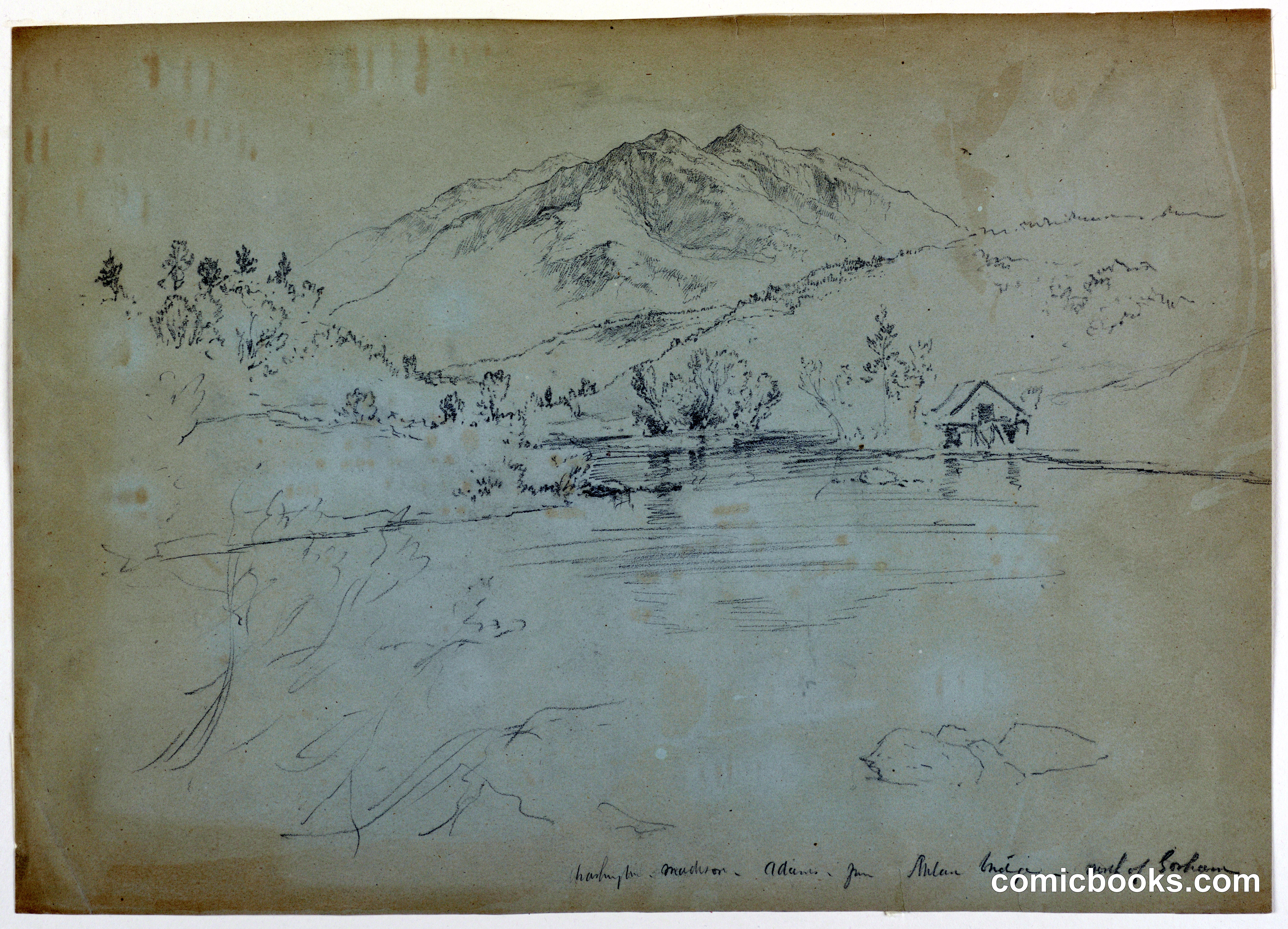 Mount Washington, Mount Madison and Mount Adams from Bridge, North of Gorham, New Hampshire