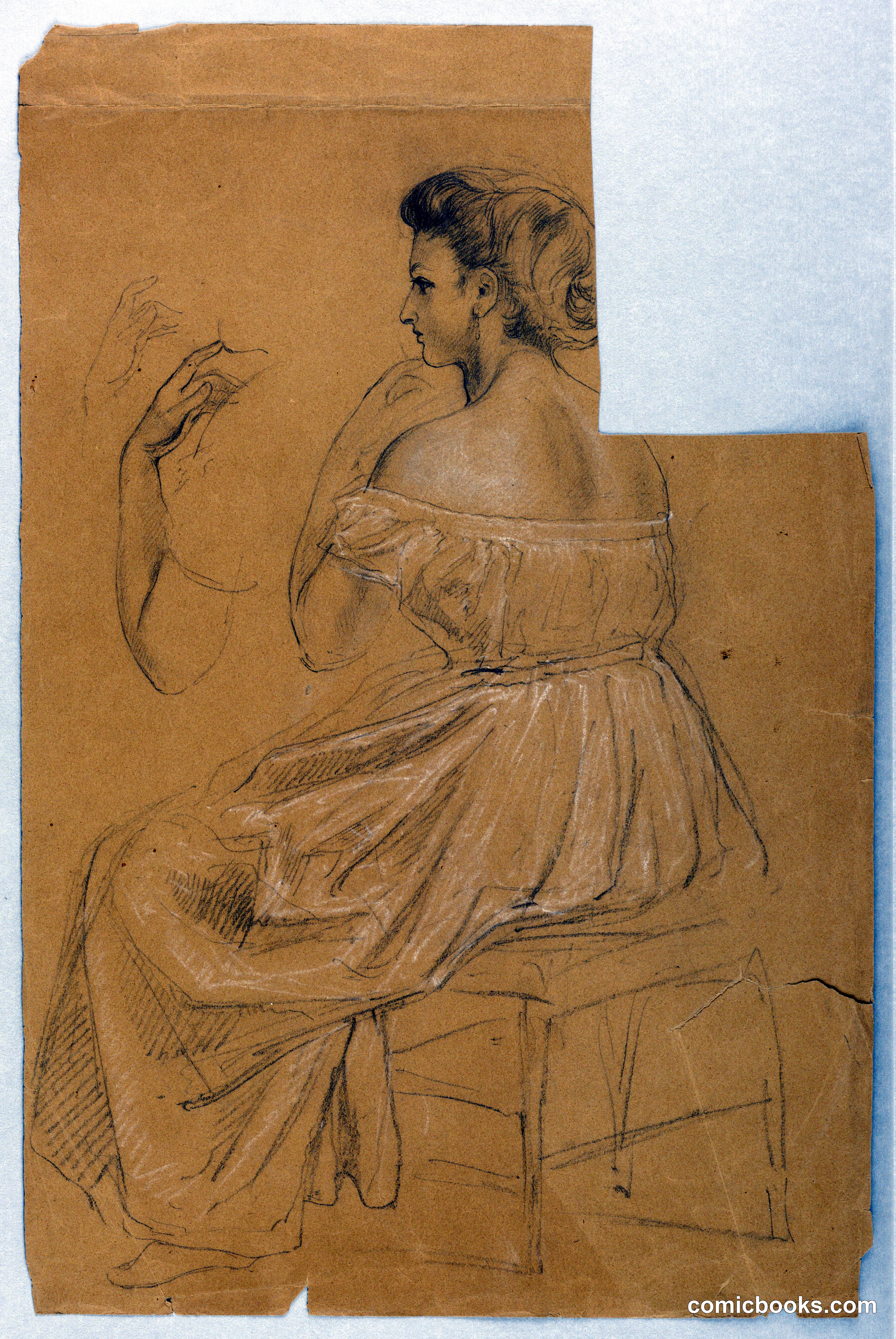 Study of Seated Woman for "Titian Showing the Entombment to Charles V and Clement VII"