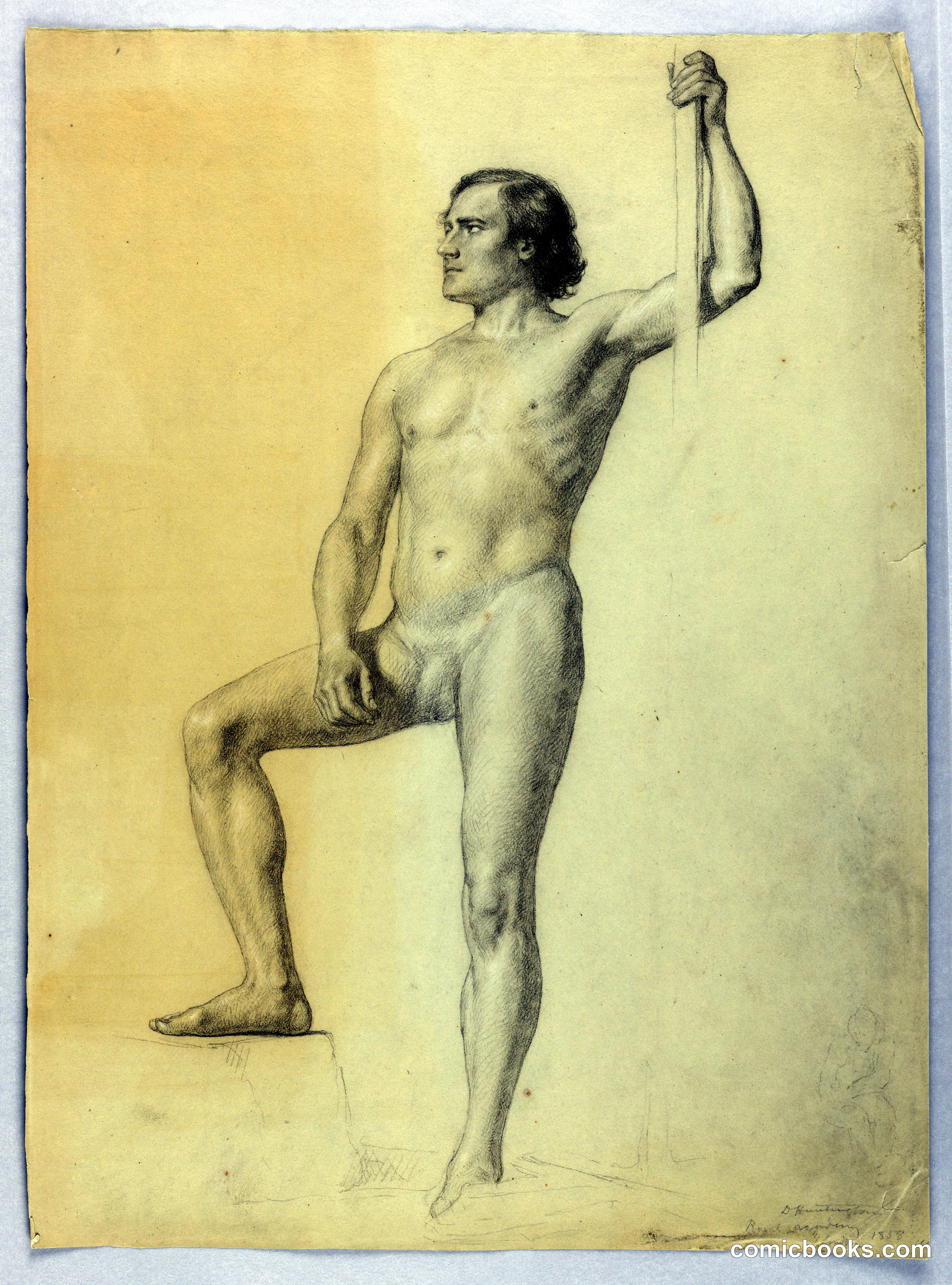 Male Nude with One Foot on a Step