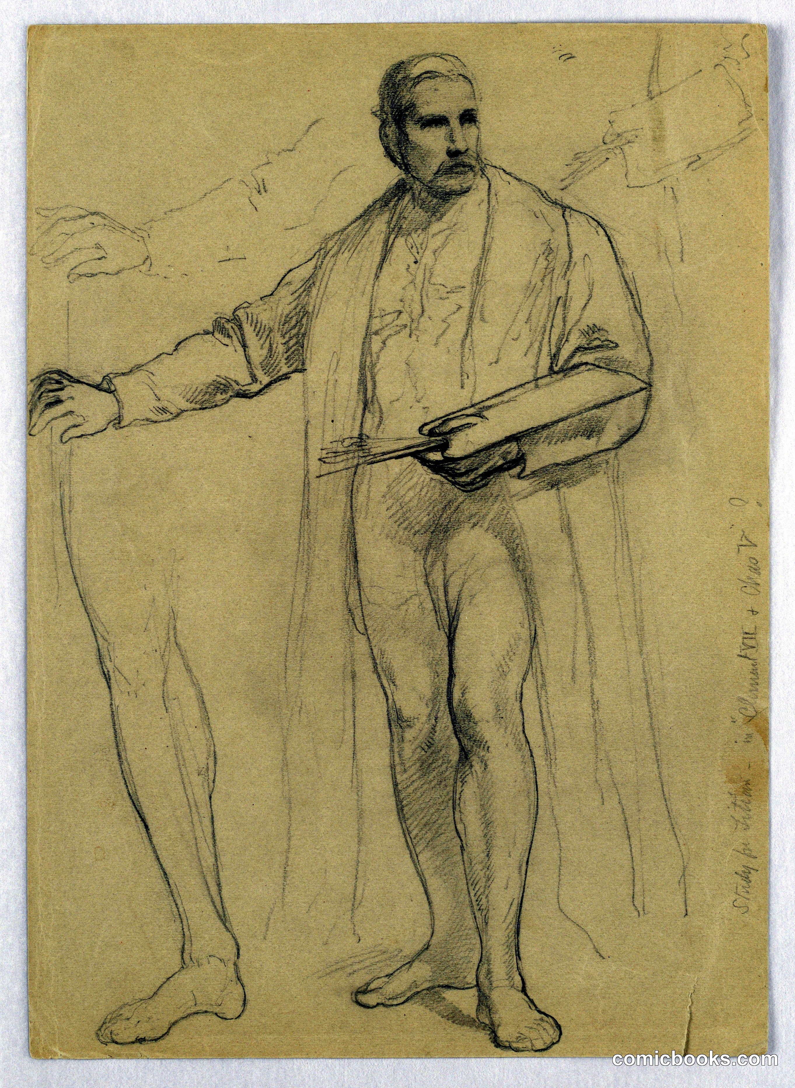 Study for 'Titian Showing His Mistress His Mistress,' by Daniel Huntington