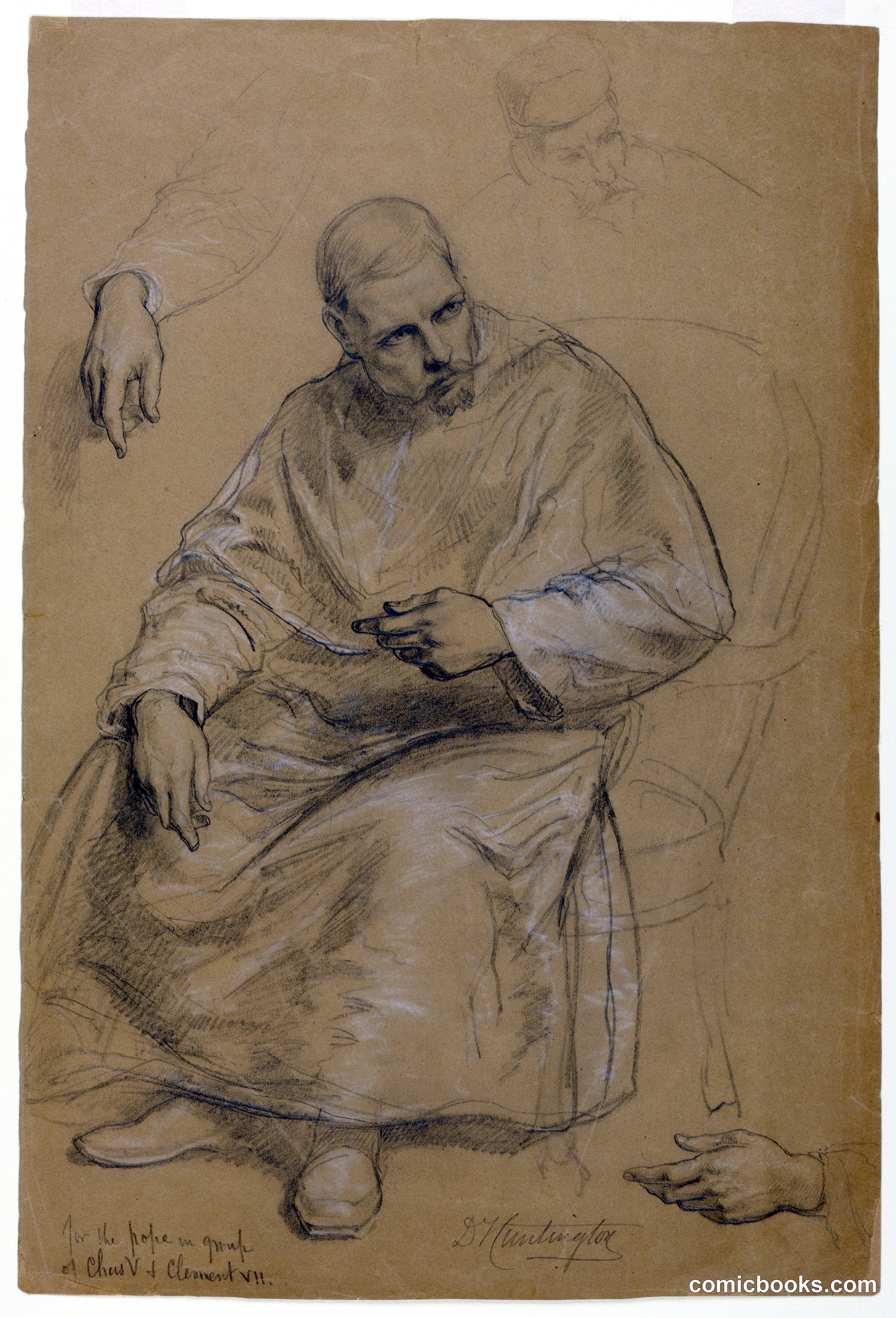 Study for 'Titian Showing the Entombment to Charles V and Pope Clement VII'