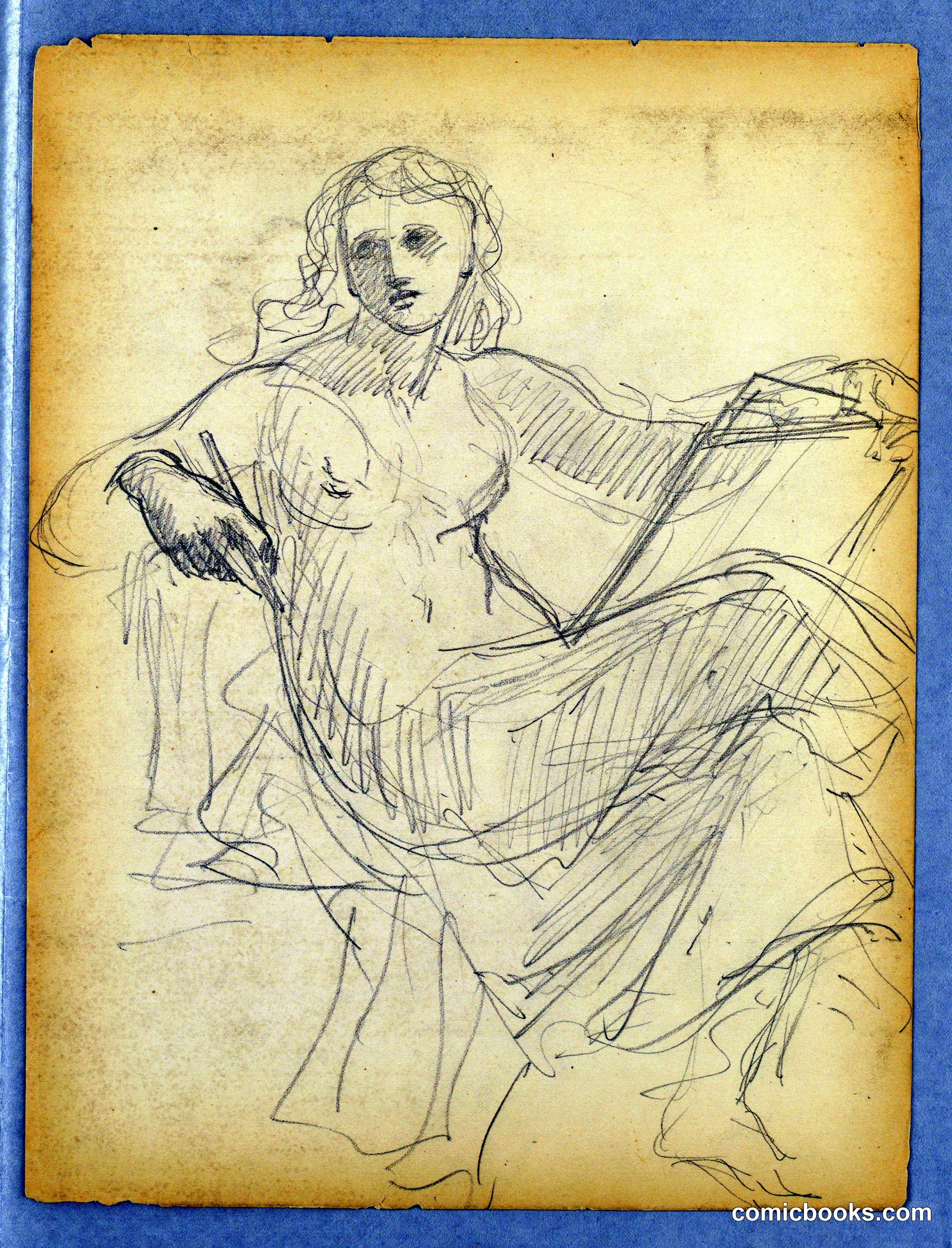 Sketch of Seated Woman for National Academy of Design Tympanum