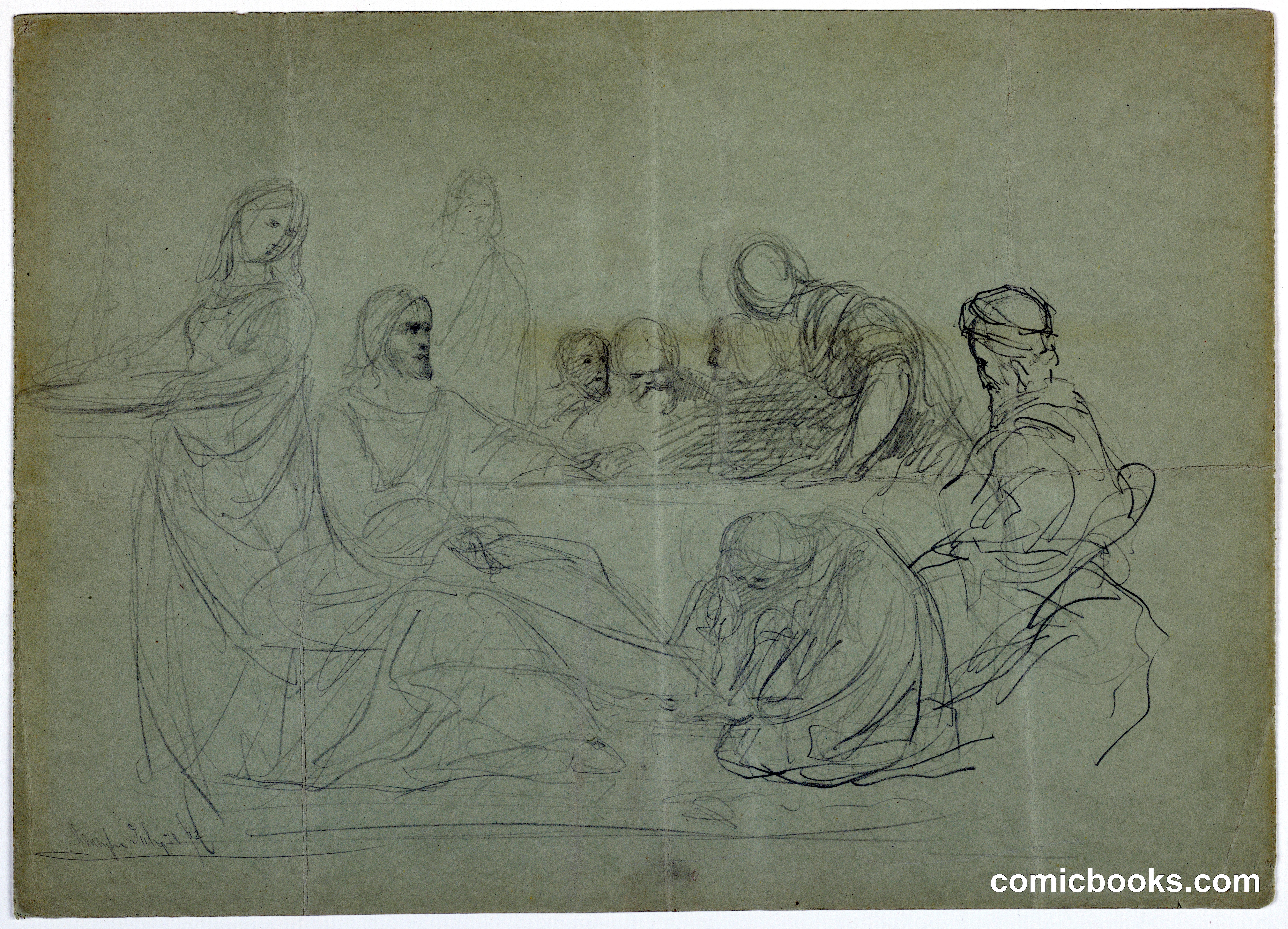 Study for Mary Washing the Feet of Christ