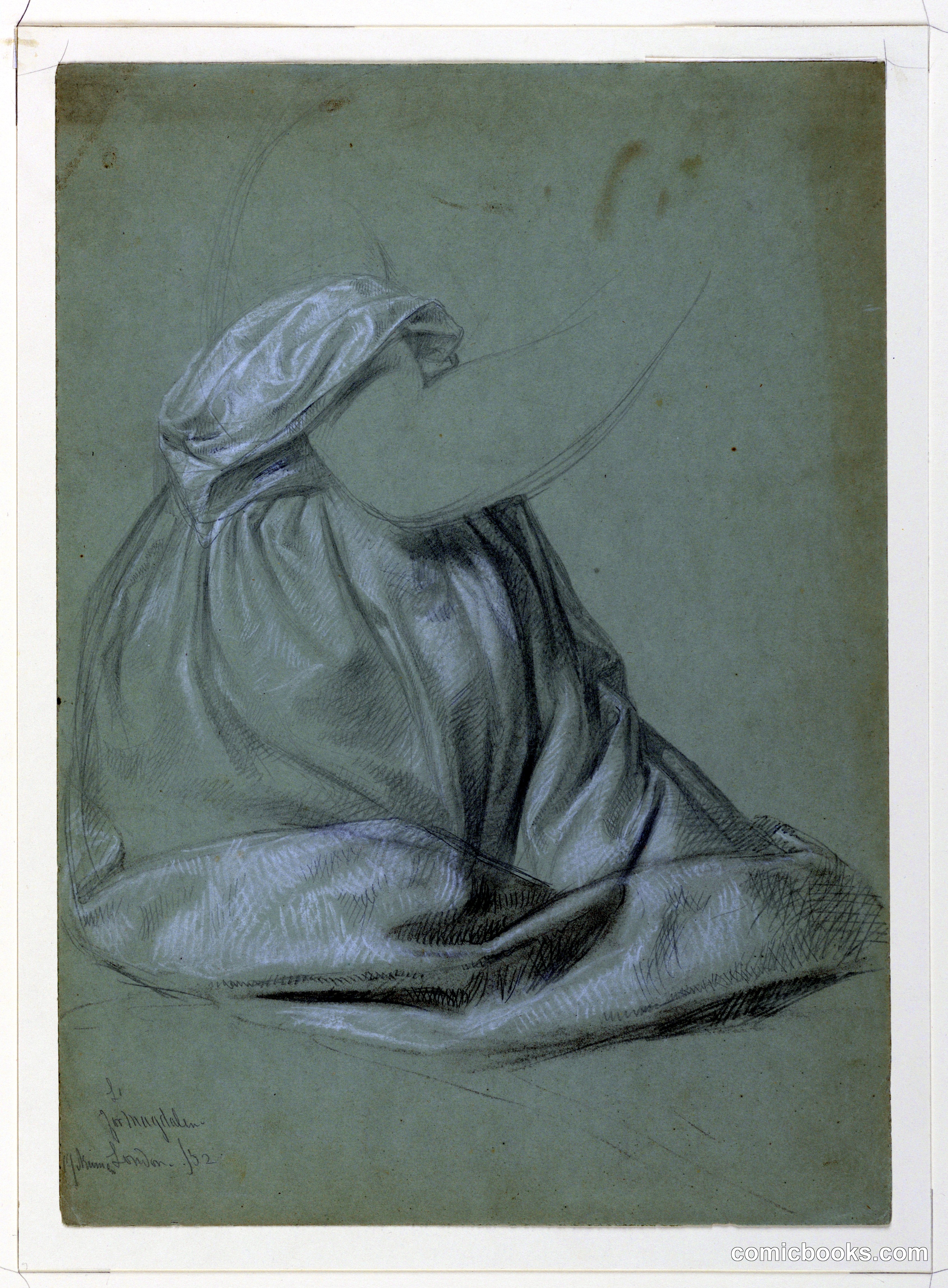 Drapery Study for "A Magdalen"