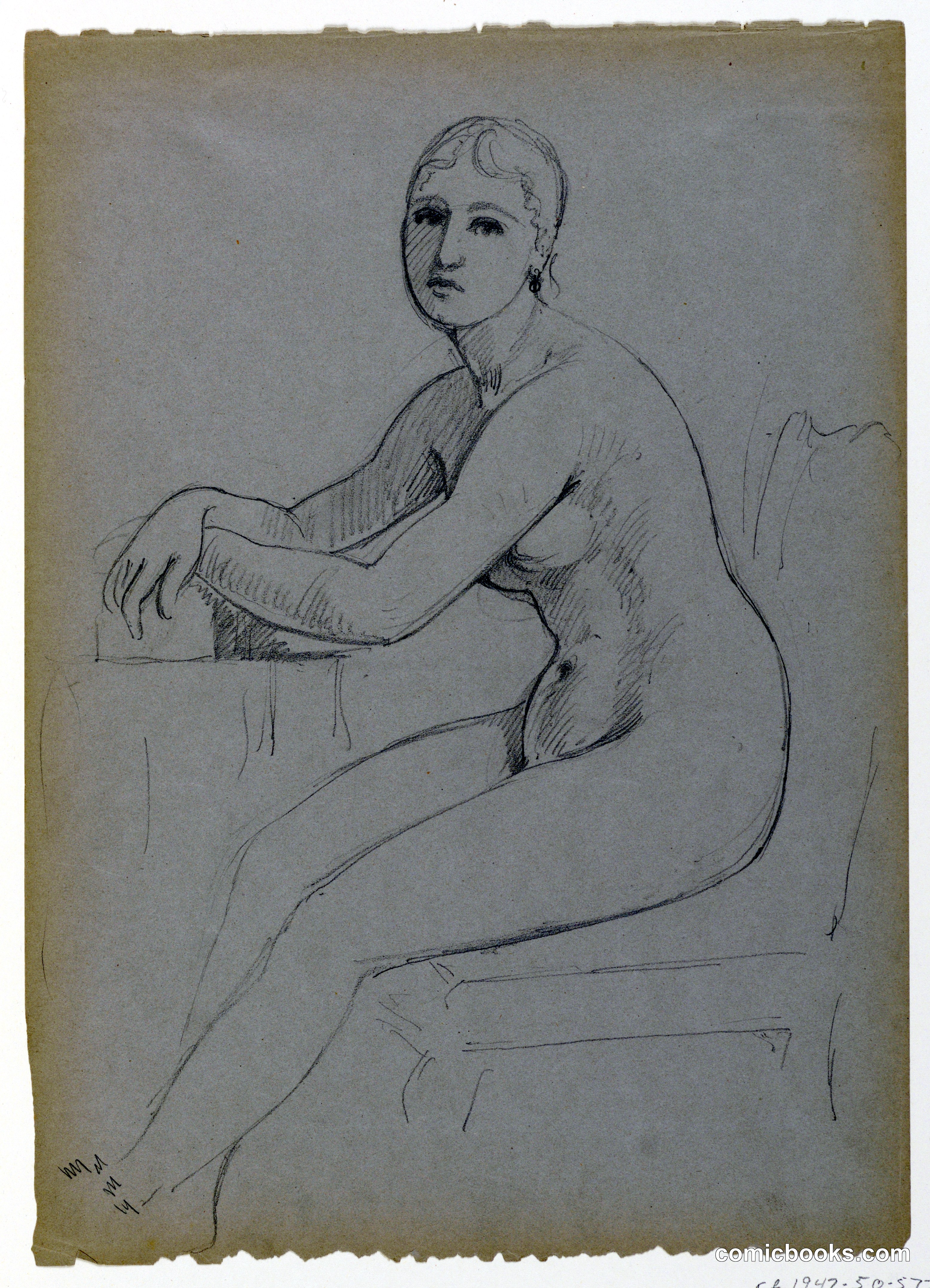 Seated Female Nude, Study for Portrait of Mrs. Cortland DePeyster Field