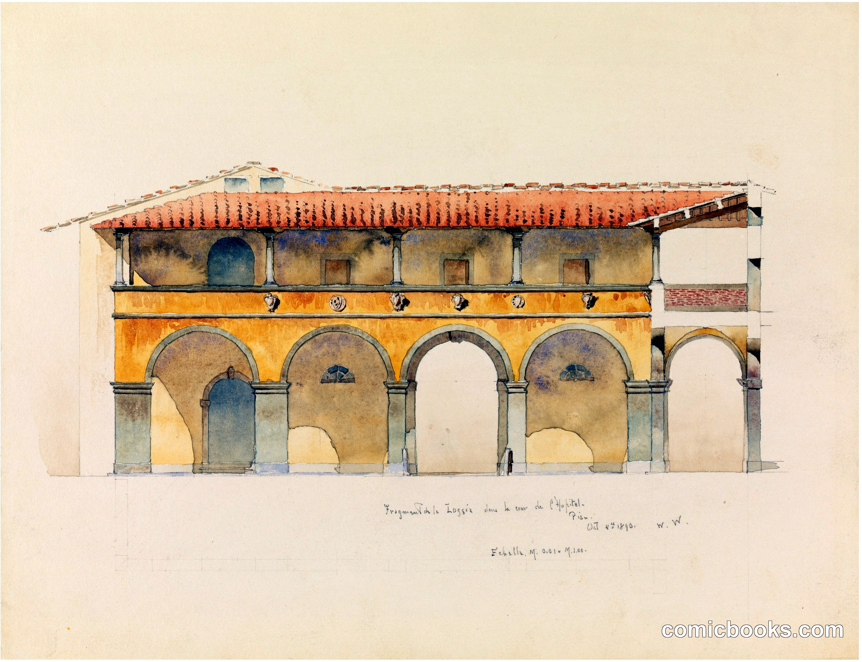 Fragment de la Loggia dans la cour de l'Hopital, Pisa