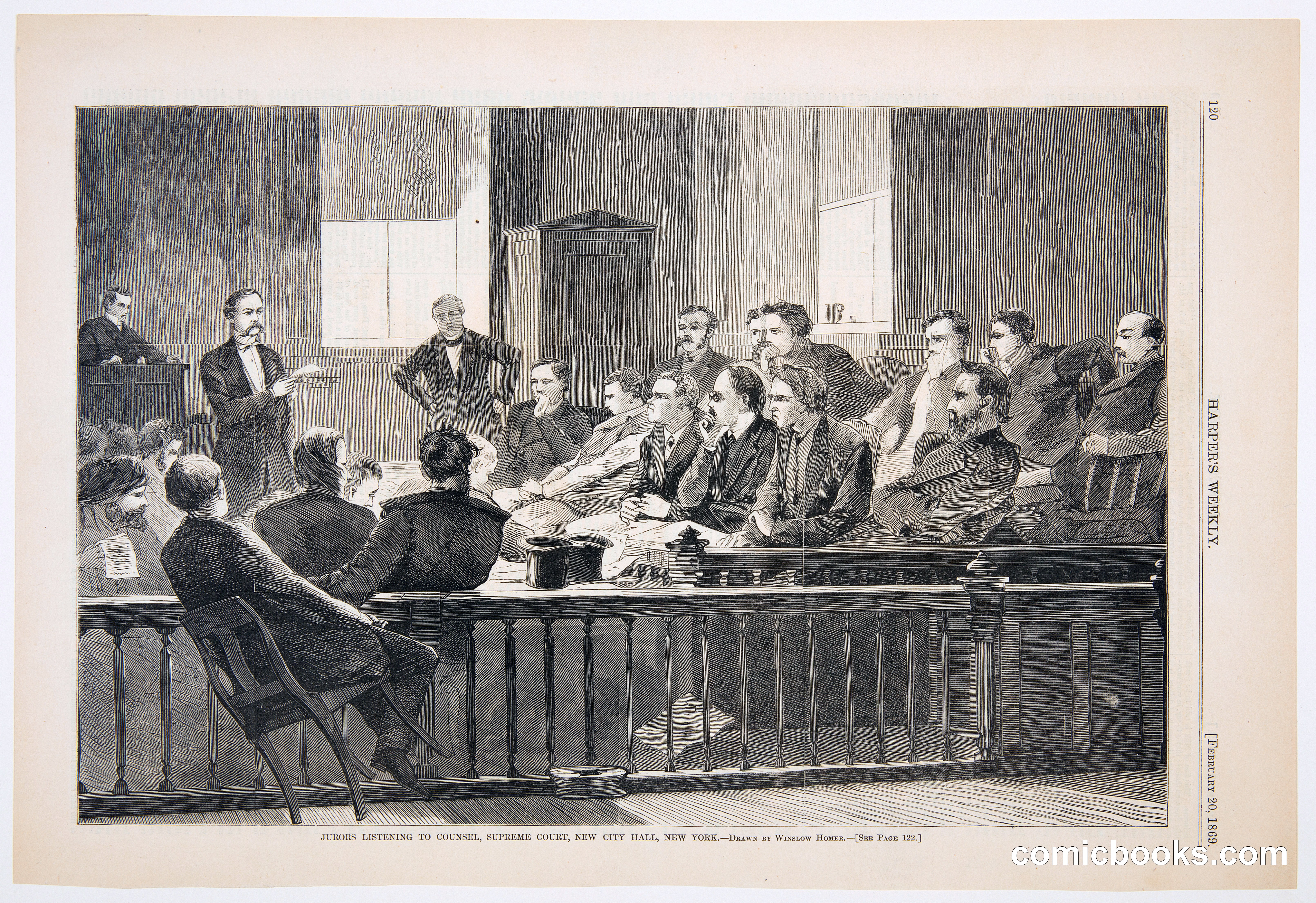Jurors Listening to Counsel, Supreme Court, New City Hall, New York