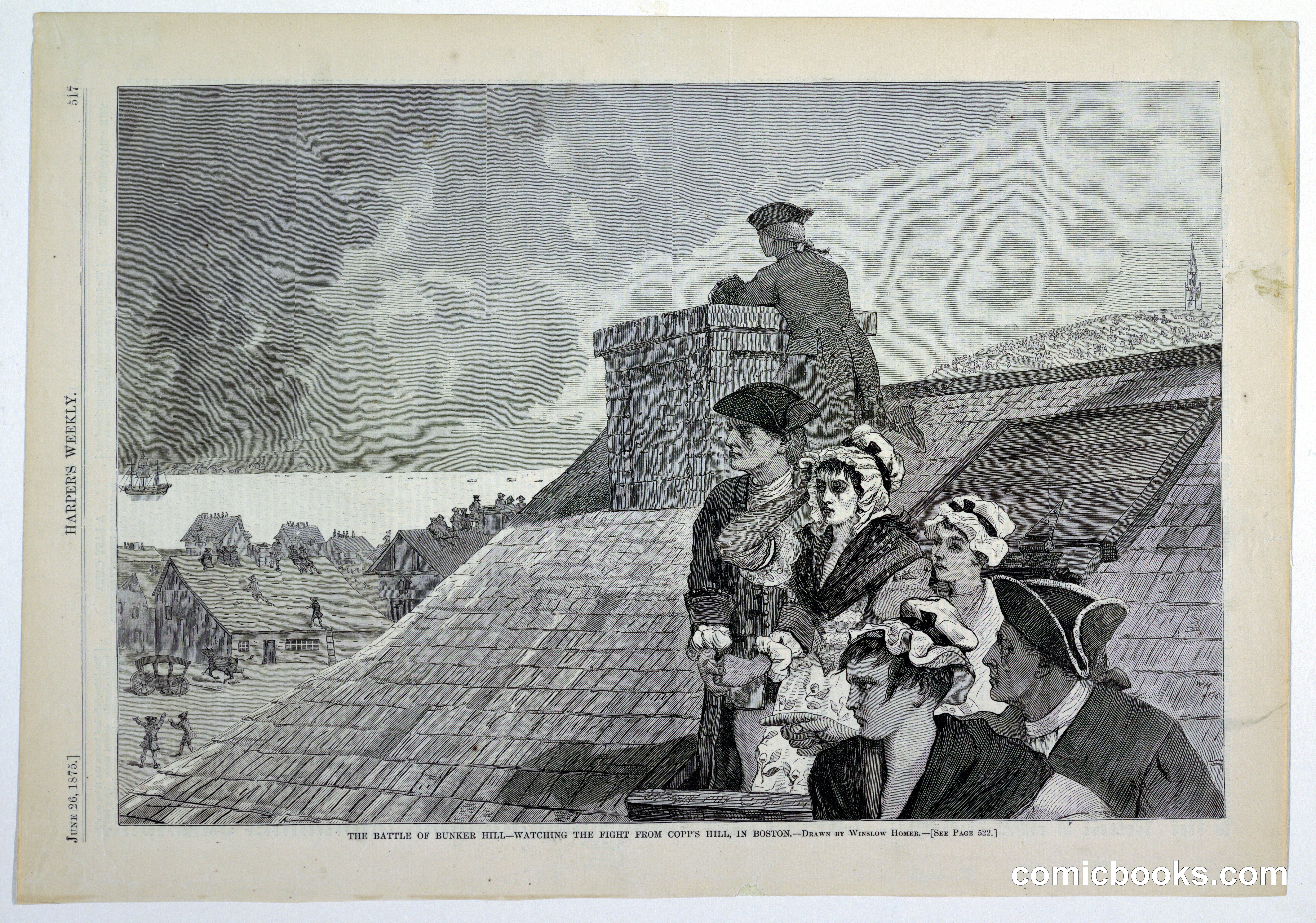 The Battle of Bunker Hill—Watching the Fight from Copp's Hill, in Boston