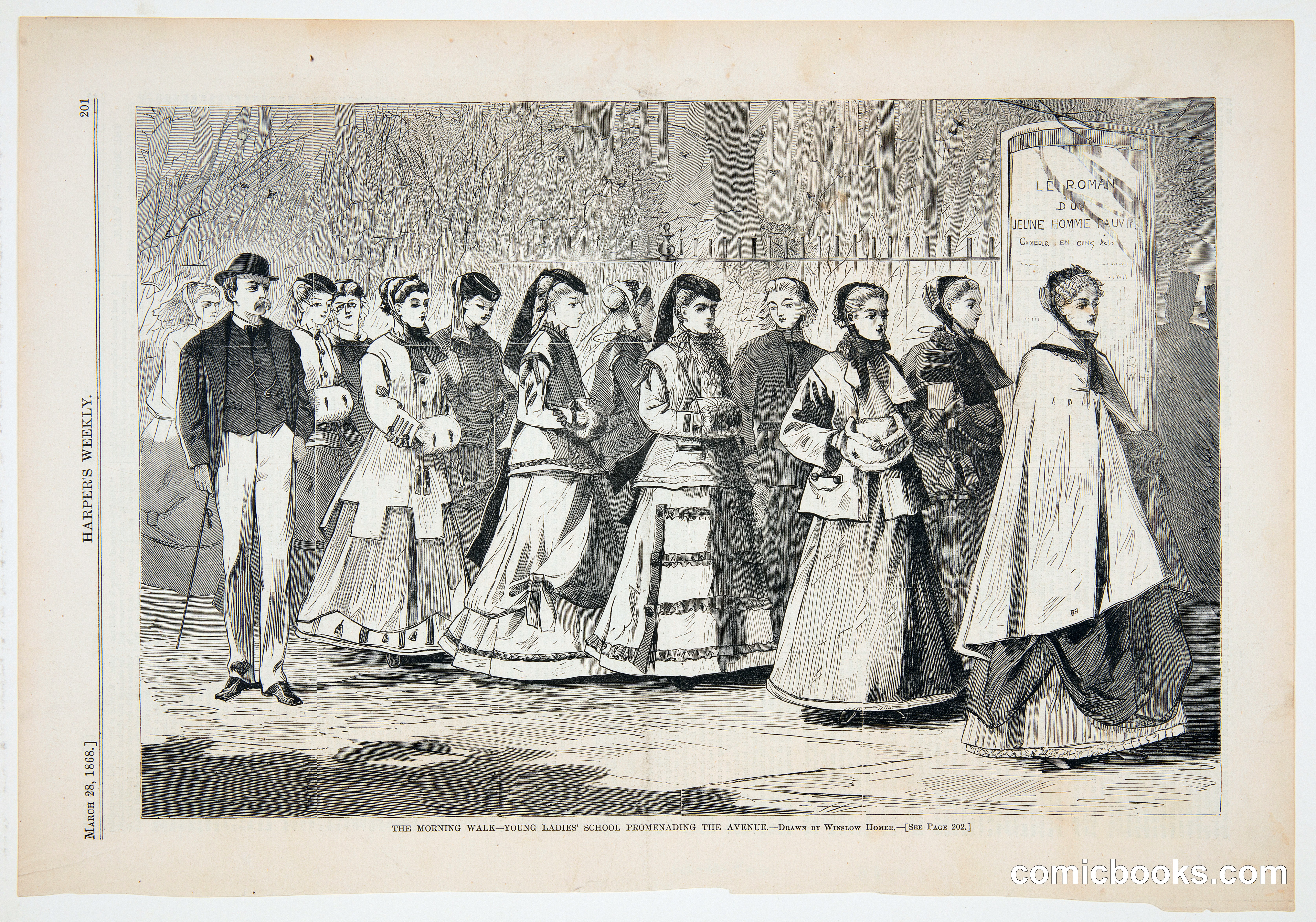 The Morning Walk – Young Ladies' School Promenading the Avenue