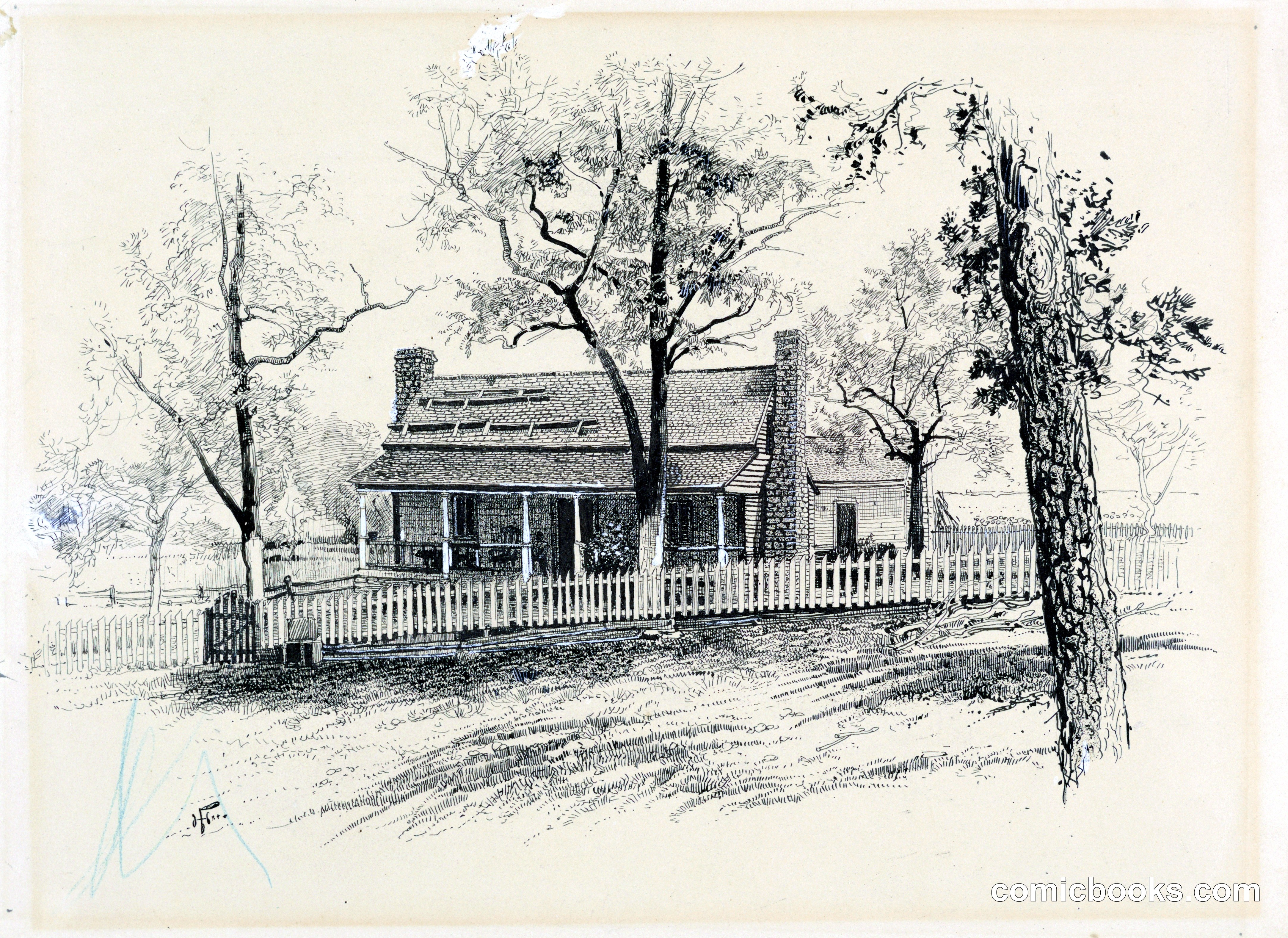 Farmhouse of H. P. Bottom Near Rousseau's Position