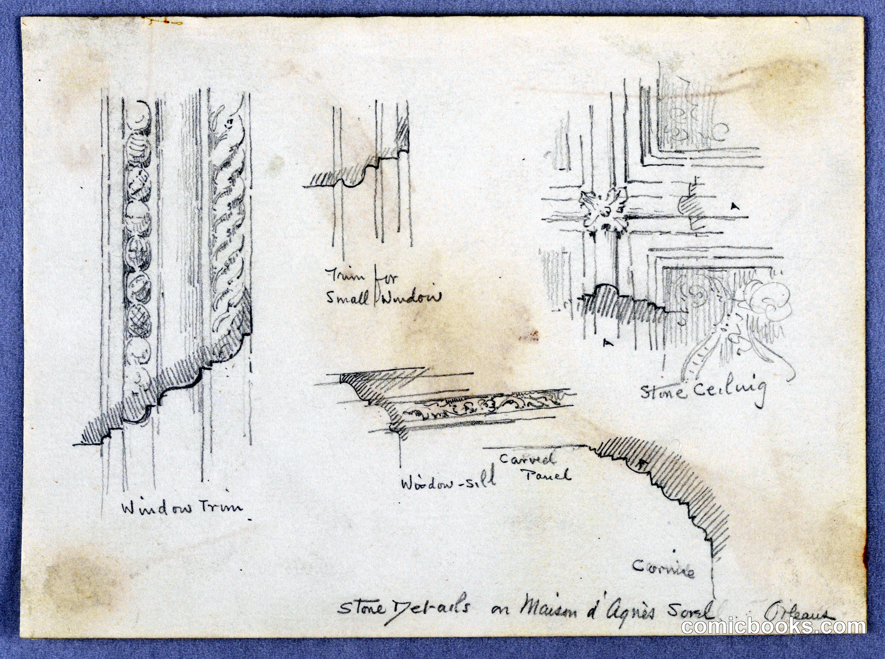 Architectural Study: Stone Details from Maison d'Agnès Sorel